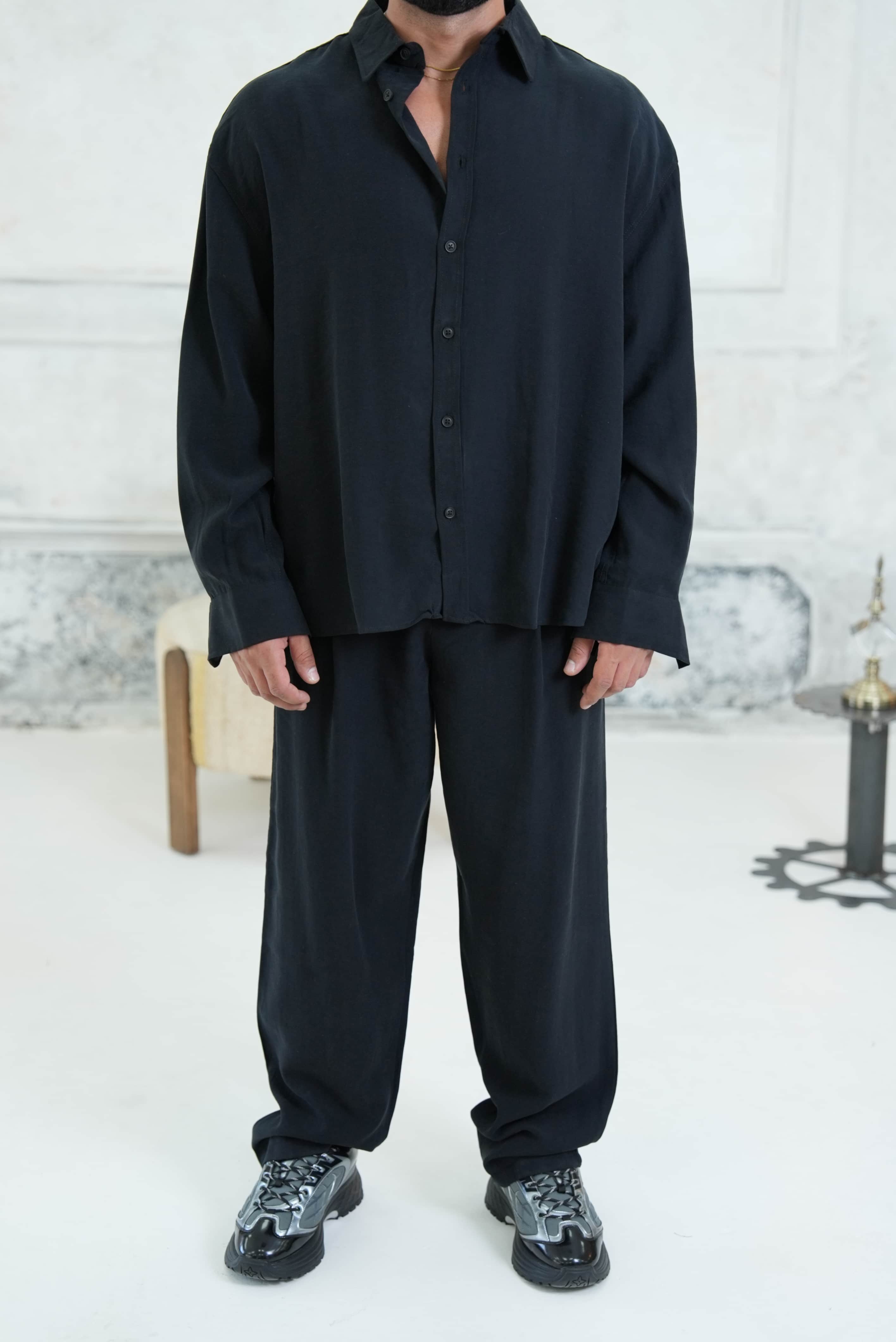 Oversize Yıkamalı Kumaş Takım