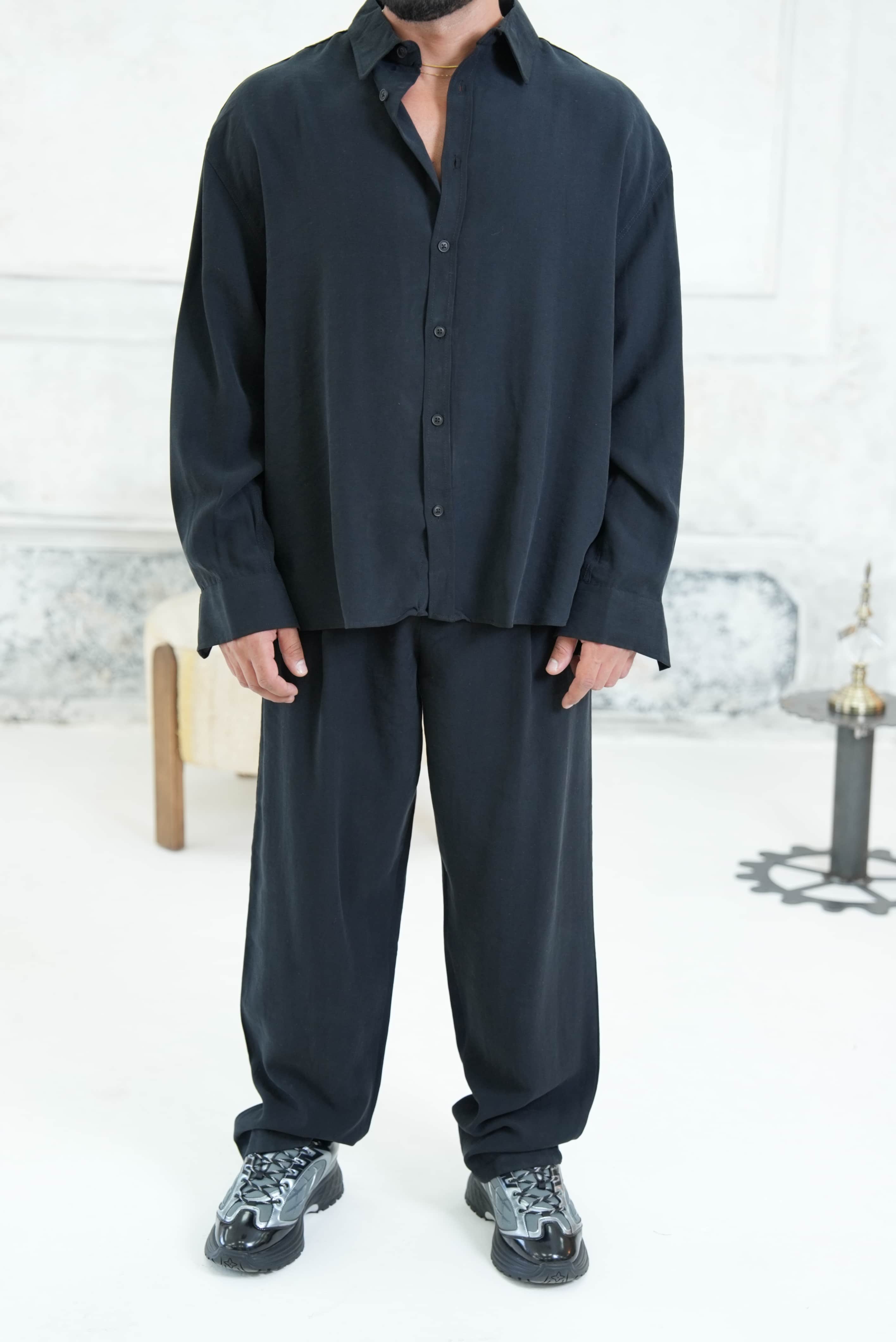 Oversize Yıkamalı Kumaş Takım