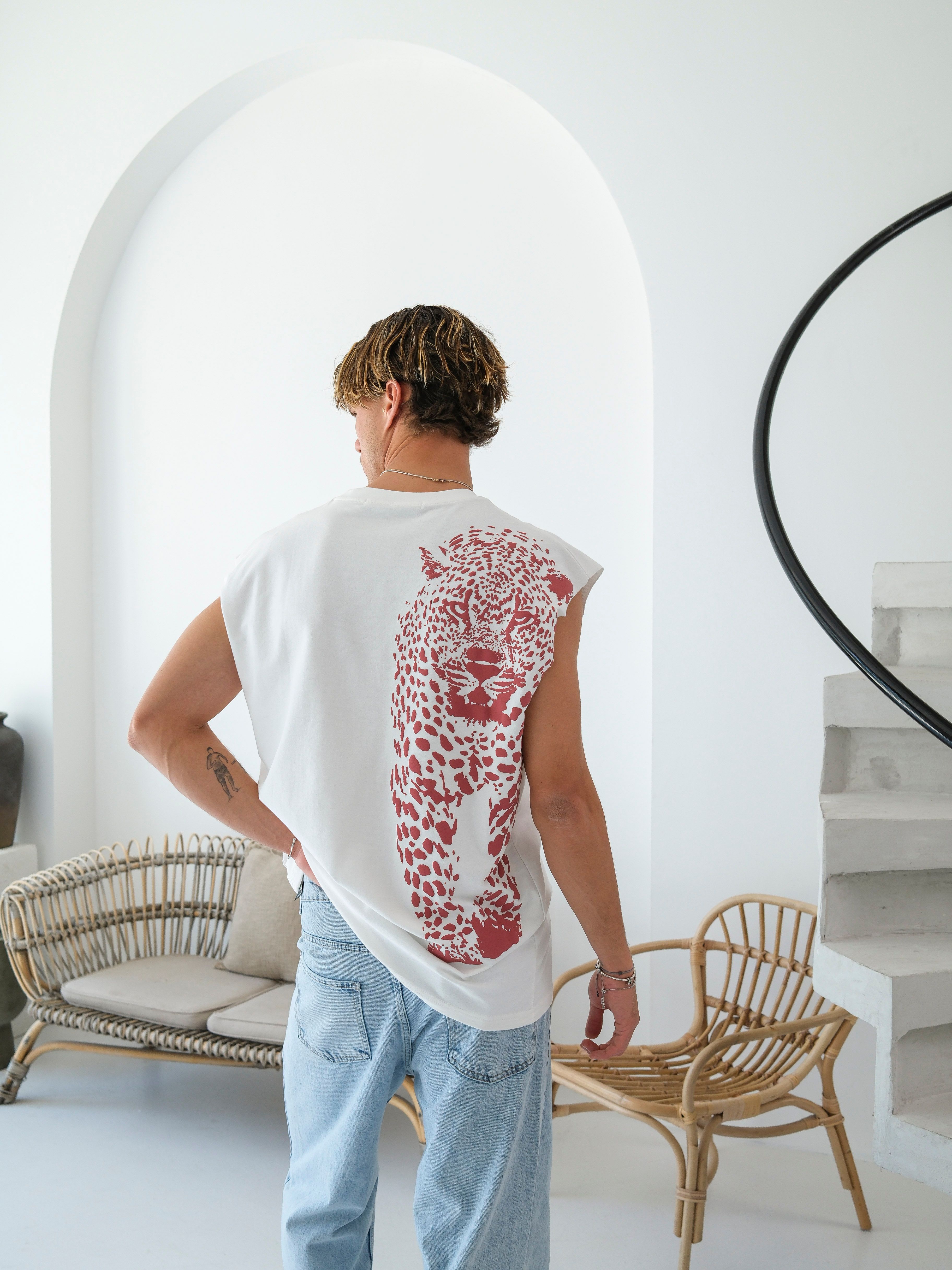 Oversize Sıfır Kol Baskılı Tshirt