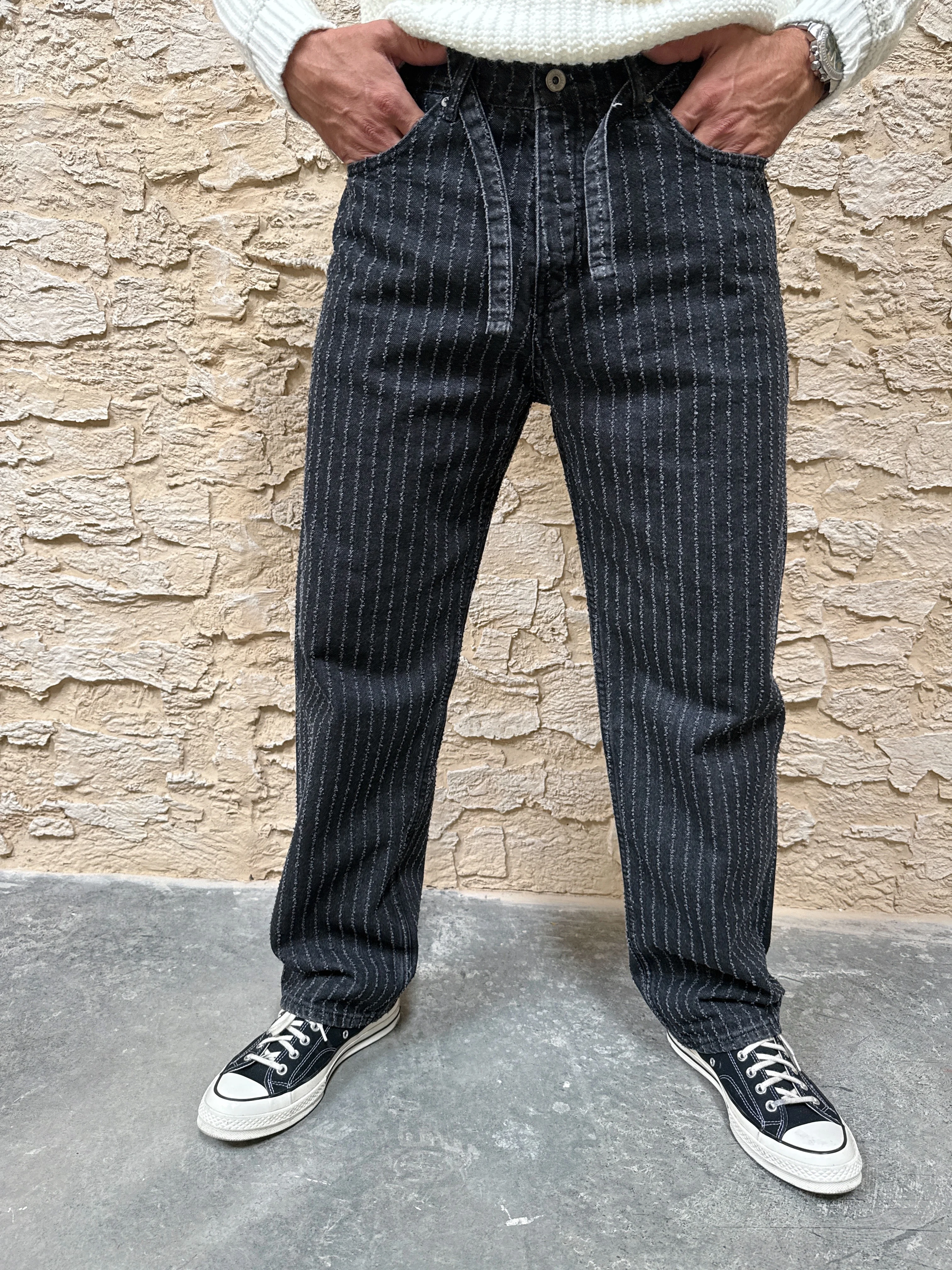 Baggy Fit Kemer Detay Tasarım Kot Pantolon