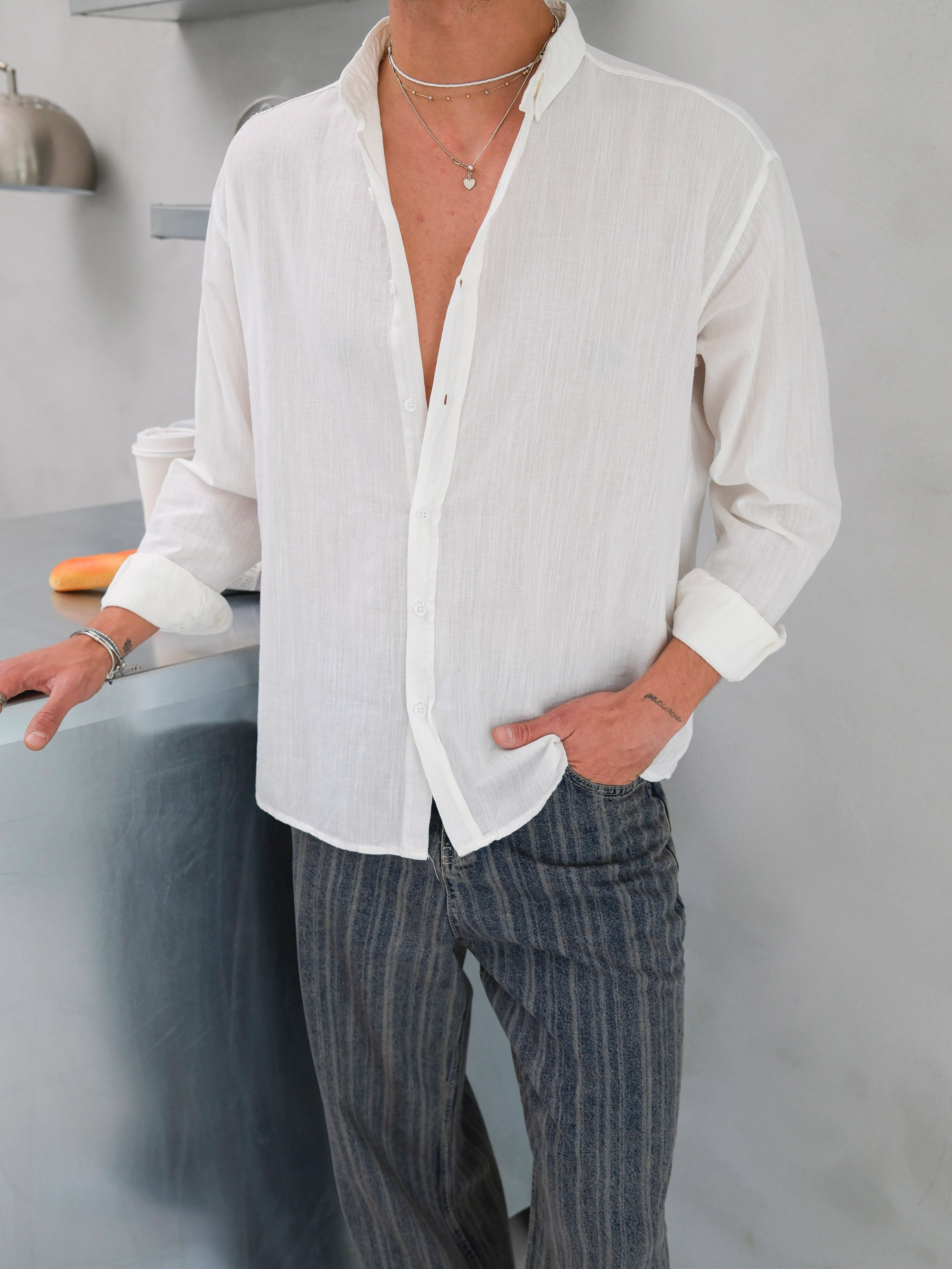 Oversize Fresh Keten Gömlek