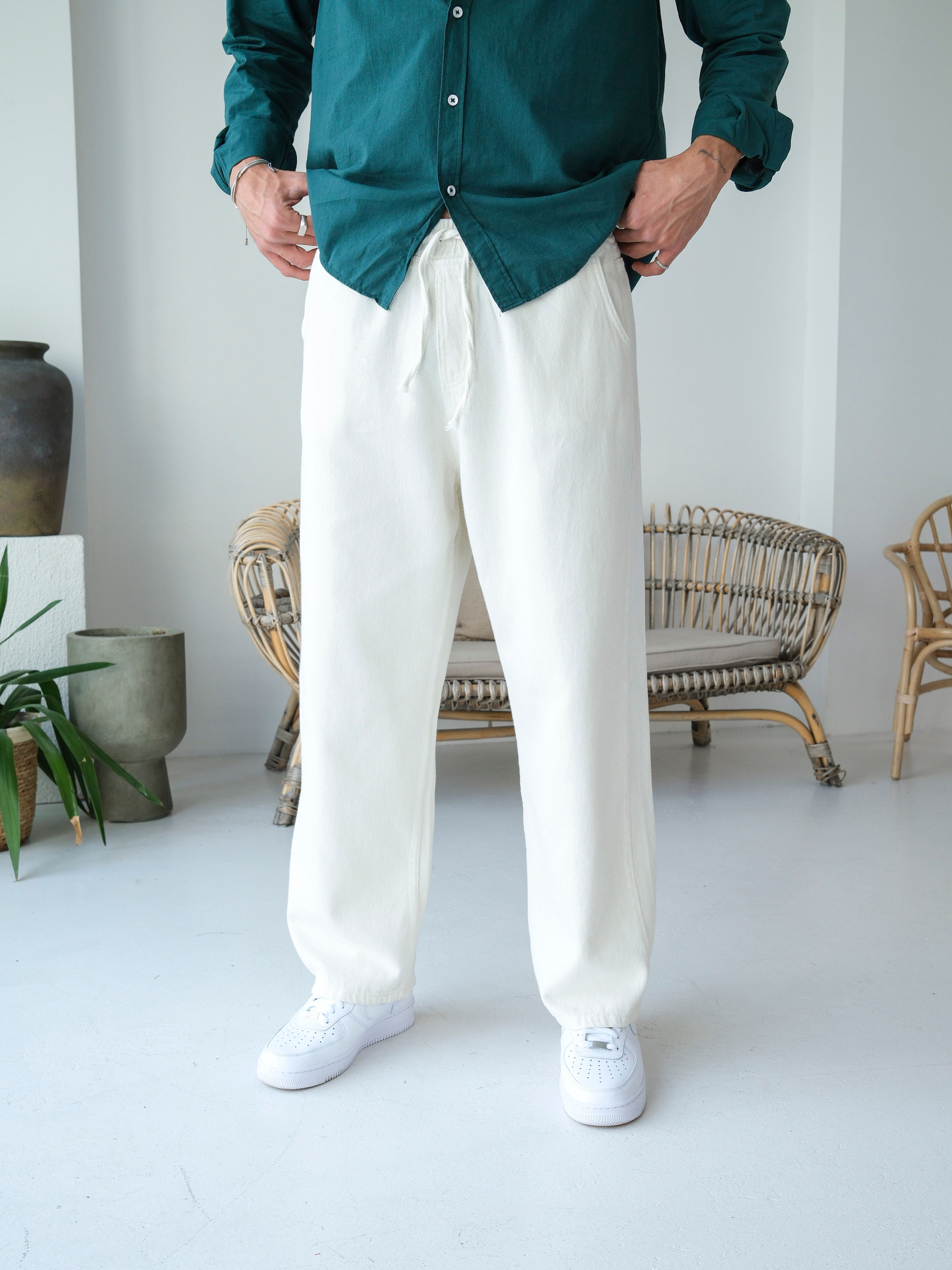 Baggy Kalıp Gabardin Kumaş Pantolon 