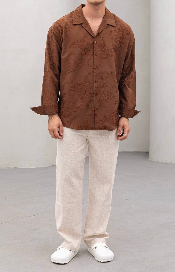 Oversize Nakış Detaylı Gömlek