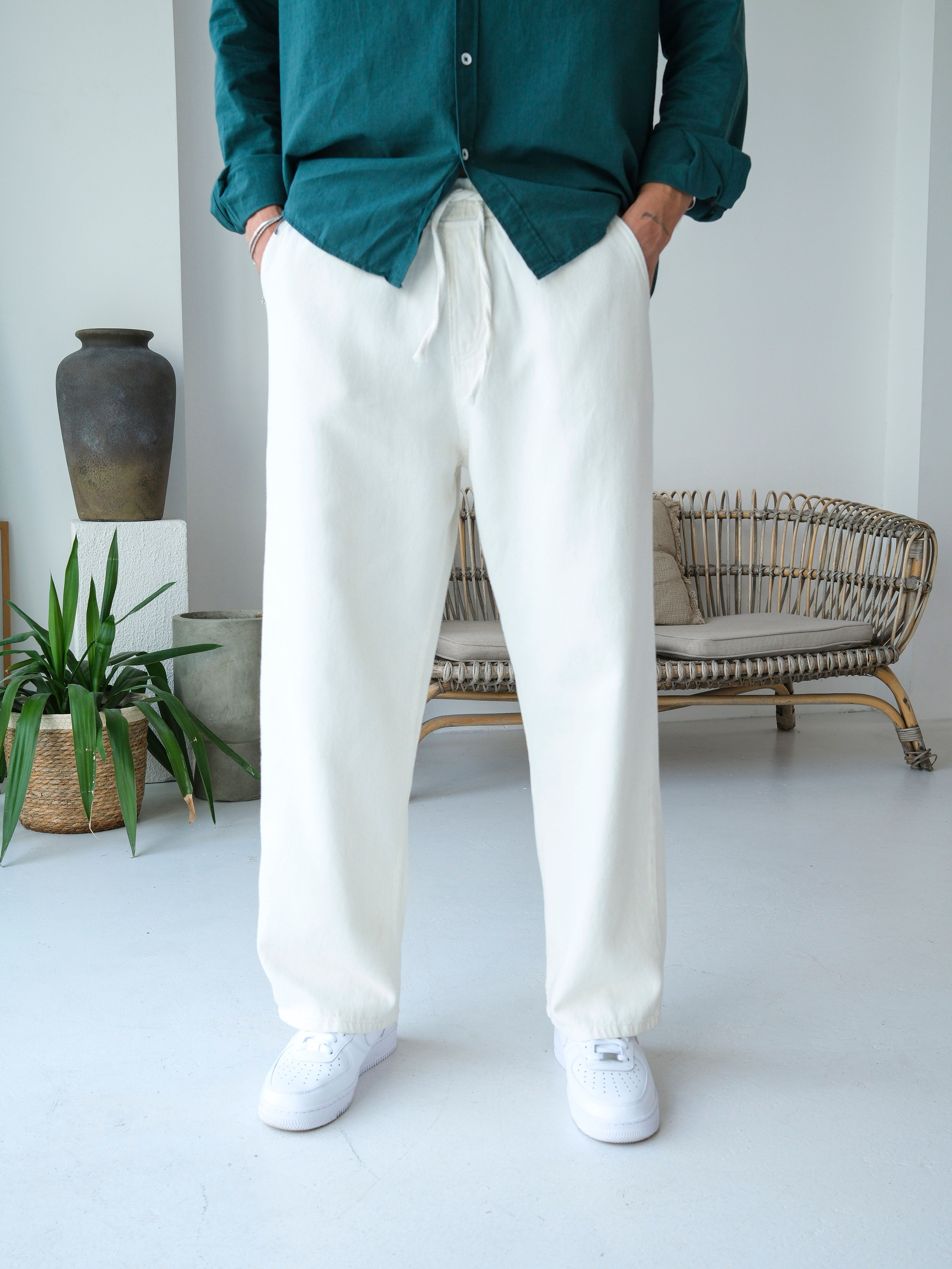 Baggy Kalıp Gabardin Kumaş Pantolon 