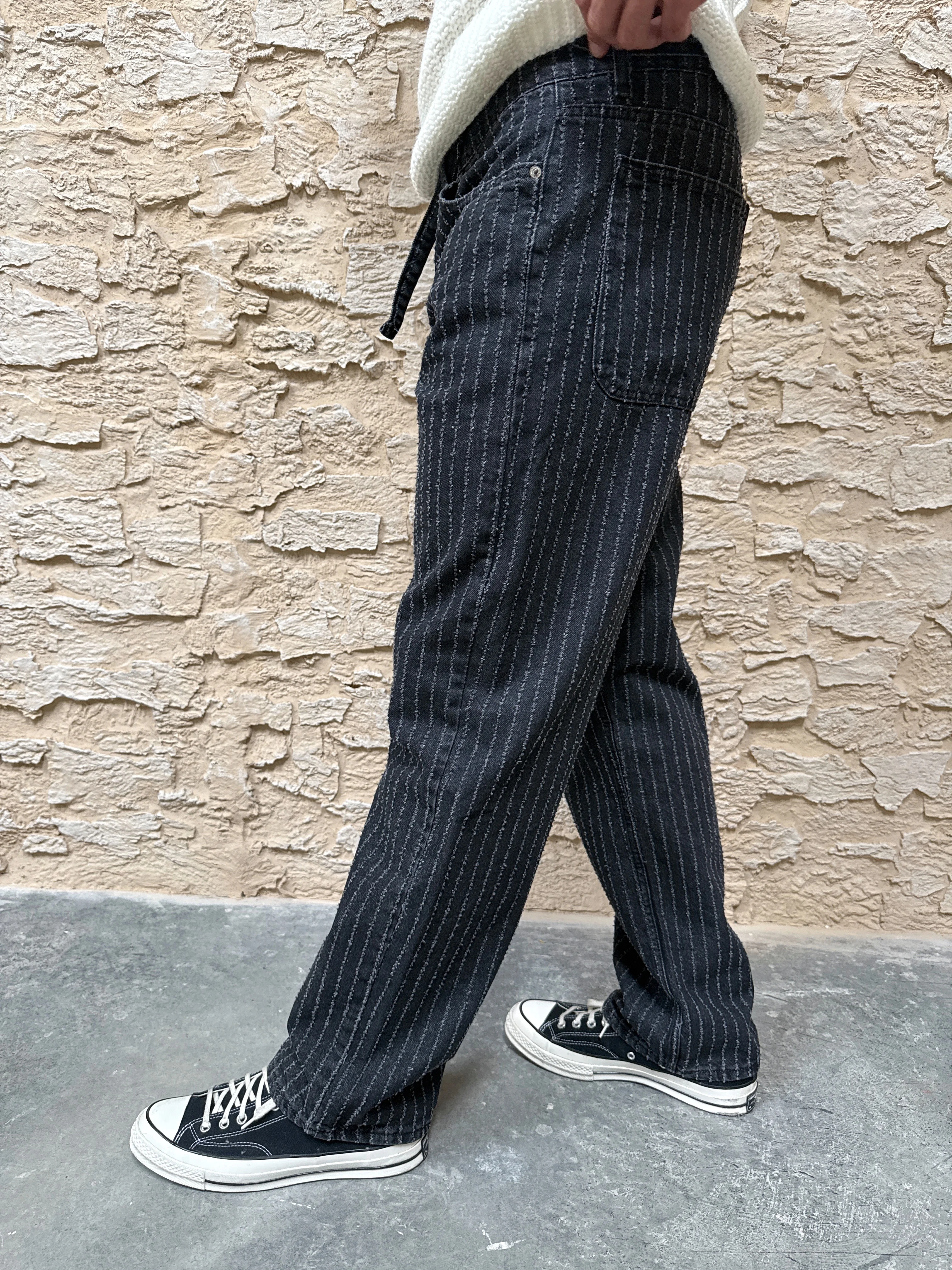 Baggy Fit Kemer Detay Tasarım Kot Pantolon