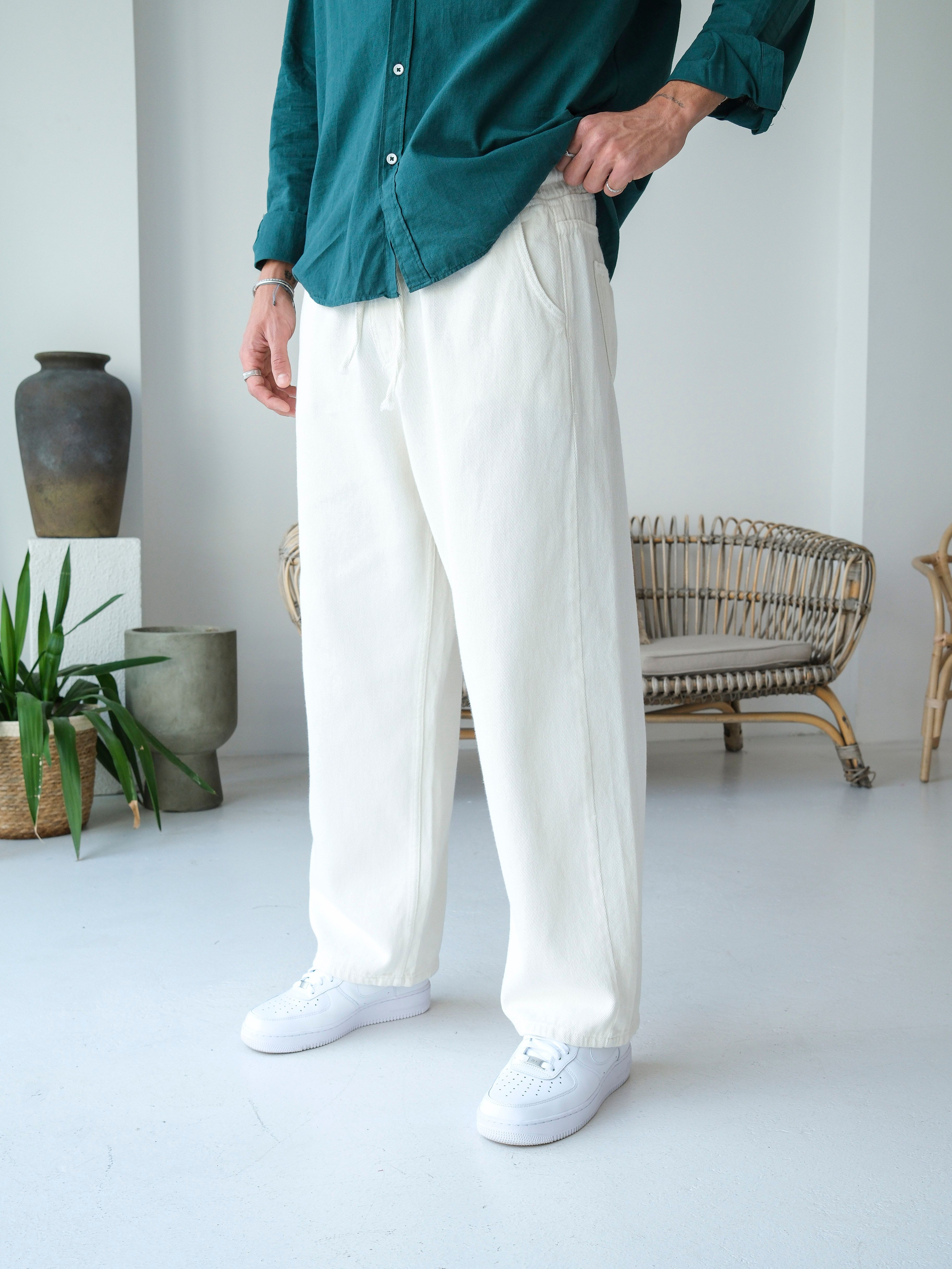 Baggy Kalıp Gabardin Kumaş Pantolon 