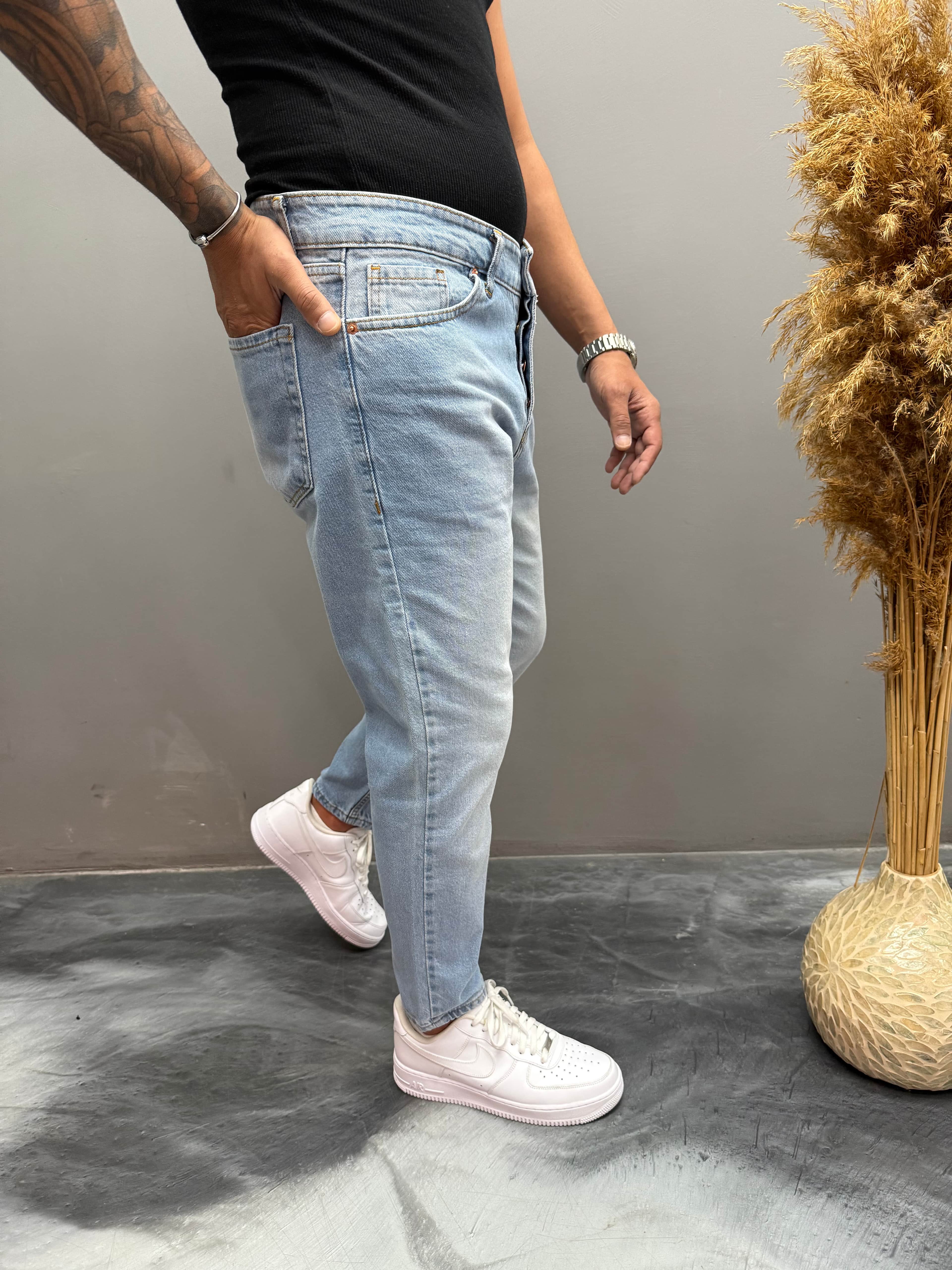 Slim Fit Kot Pantolon - Mavi