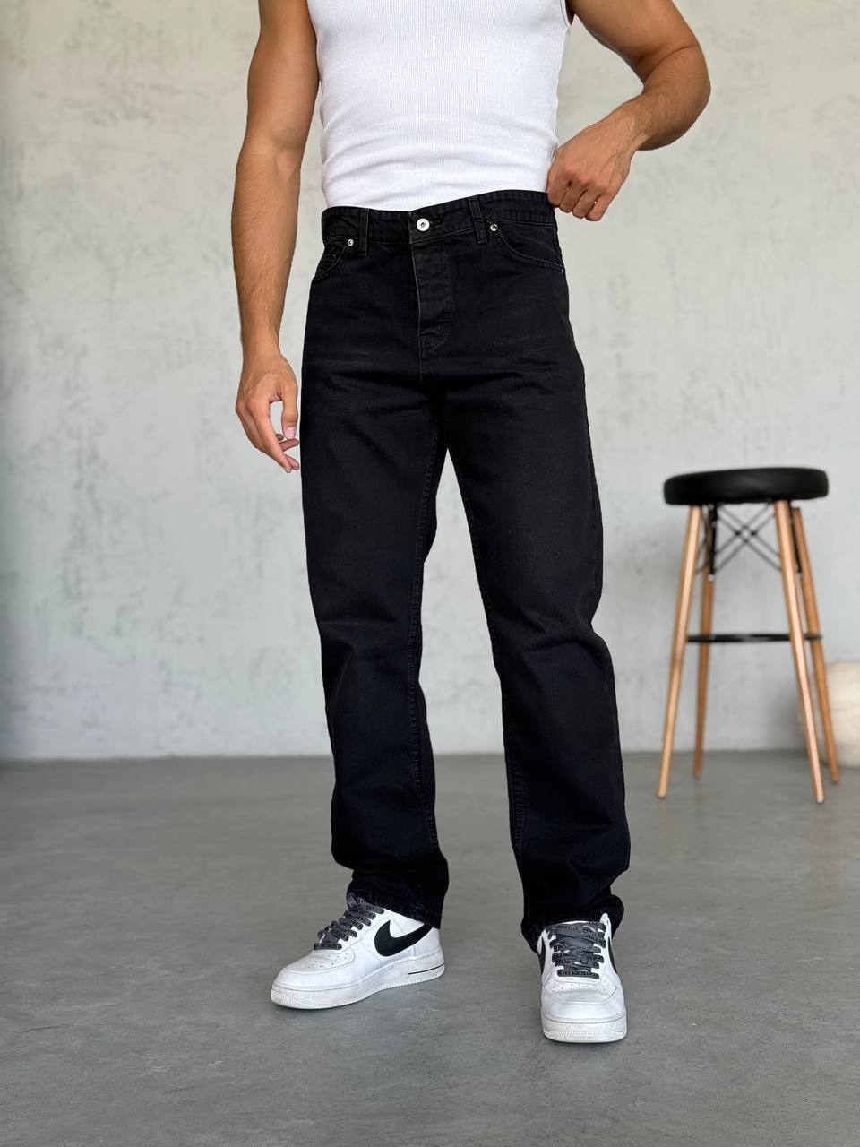 Bol Kalıp Kot Pantolon - Antrasit