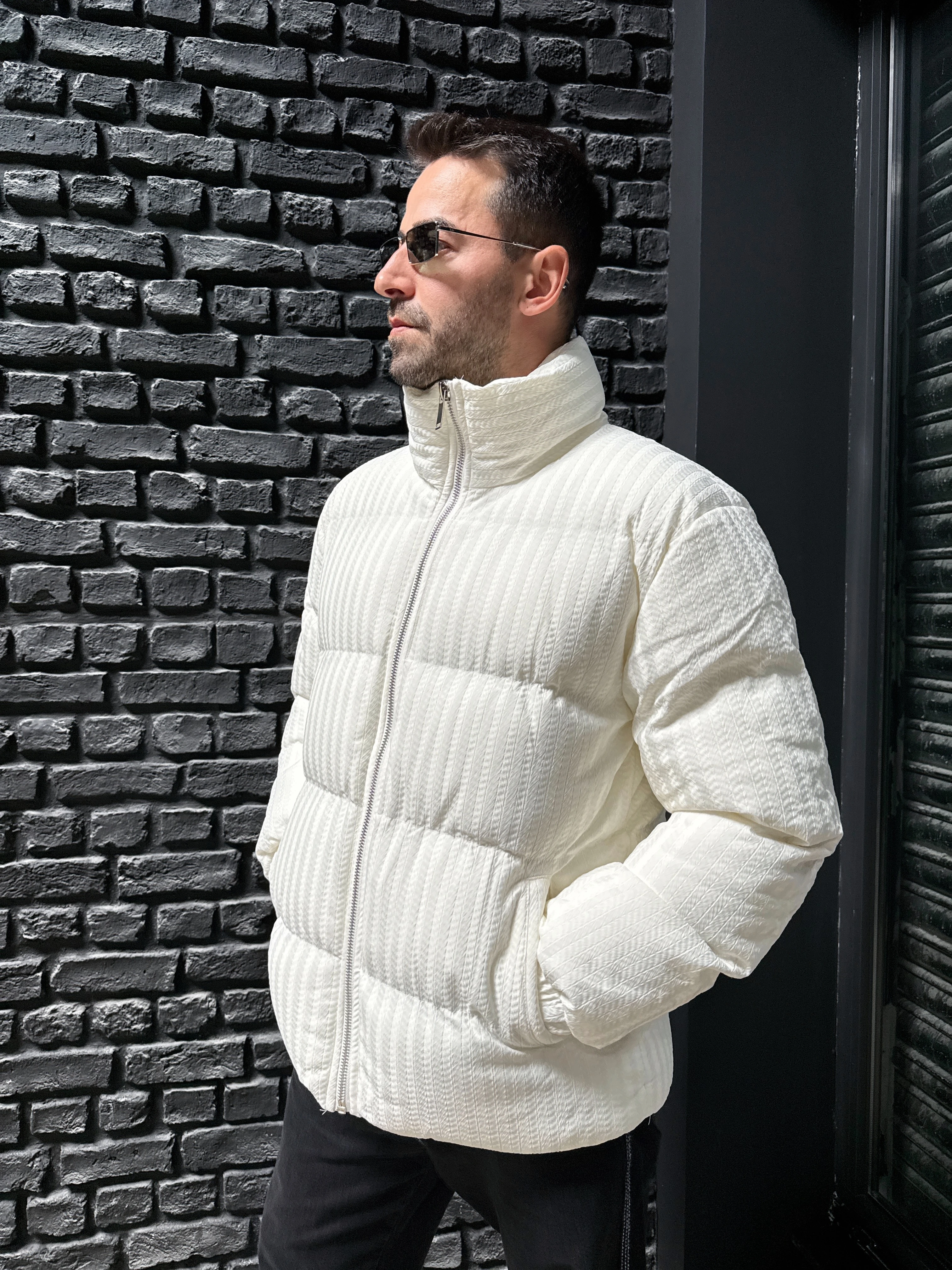 Desenli Şişme Mont