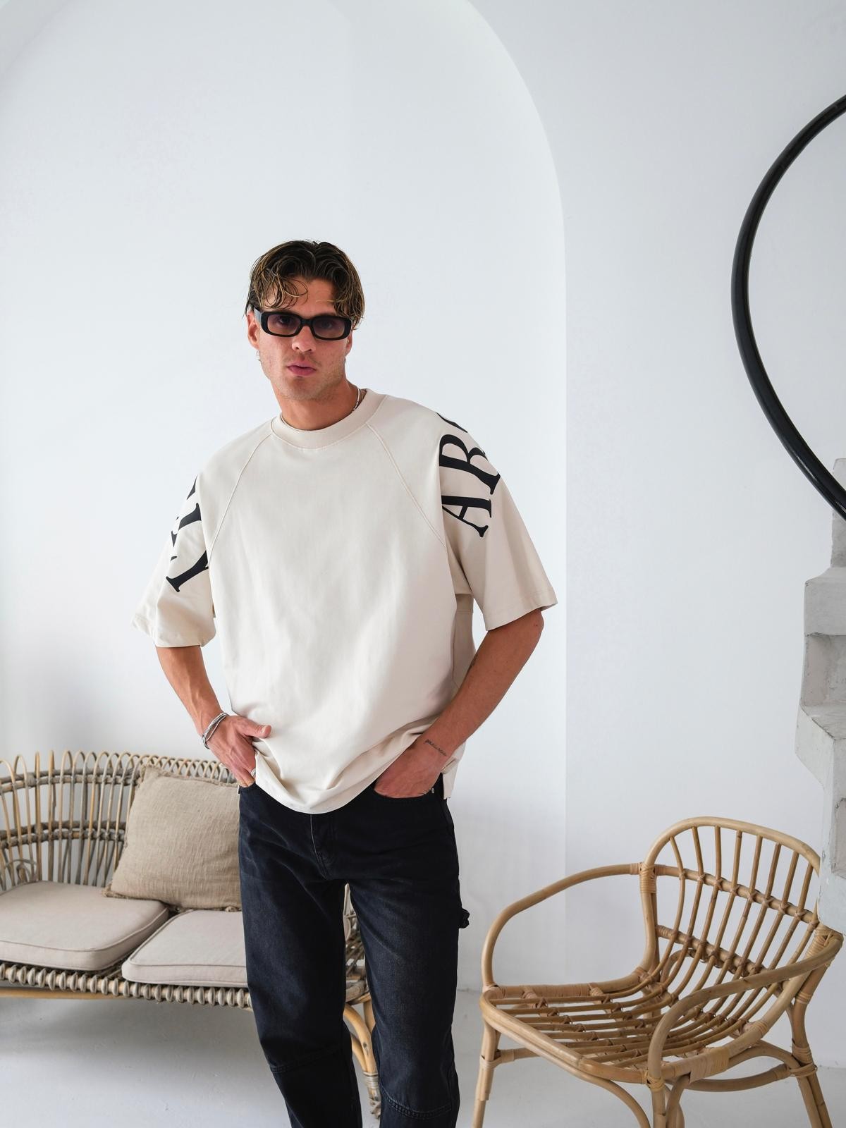 Baskı Detaylı Oversize Tshirt
