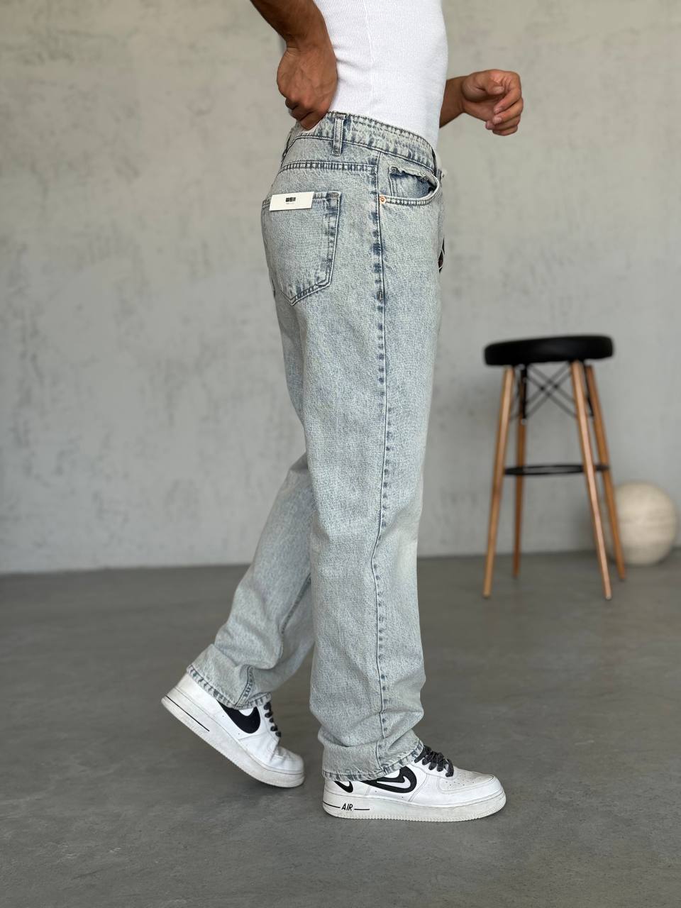 2366- Baggy Fit Yıkamalı Kot Pantolon