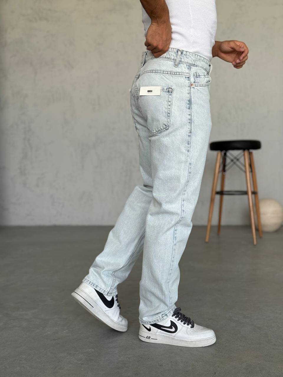 2367- Baggy Fit Yıkamalı Kot Pantolon- Kar Yıkama