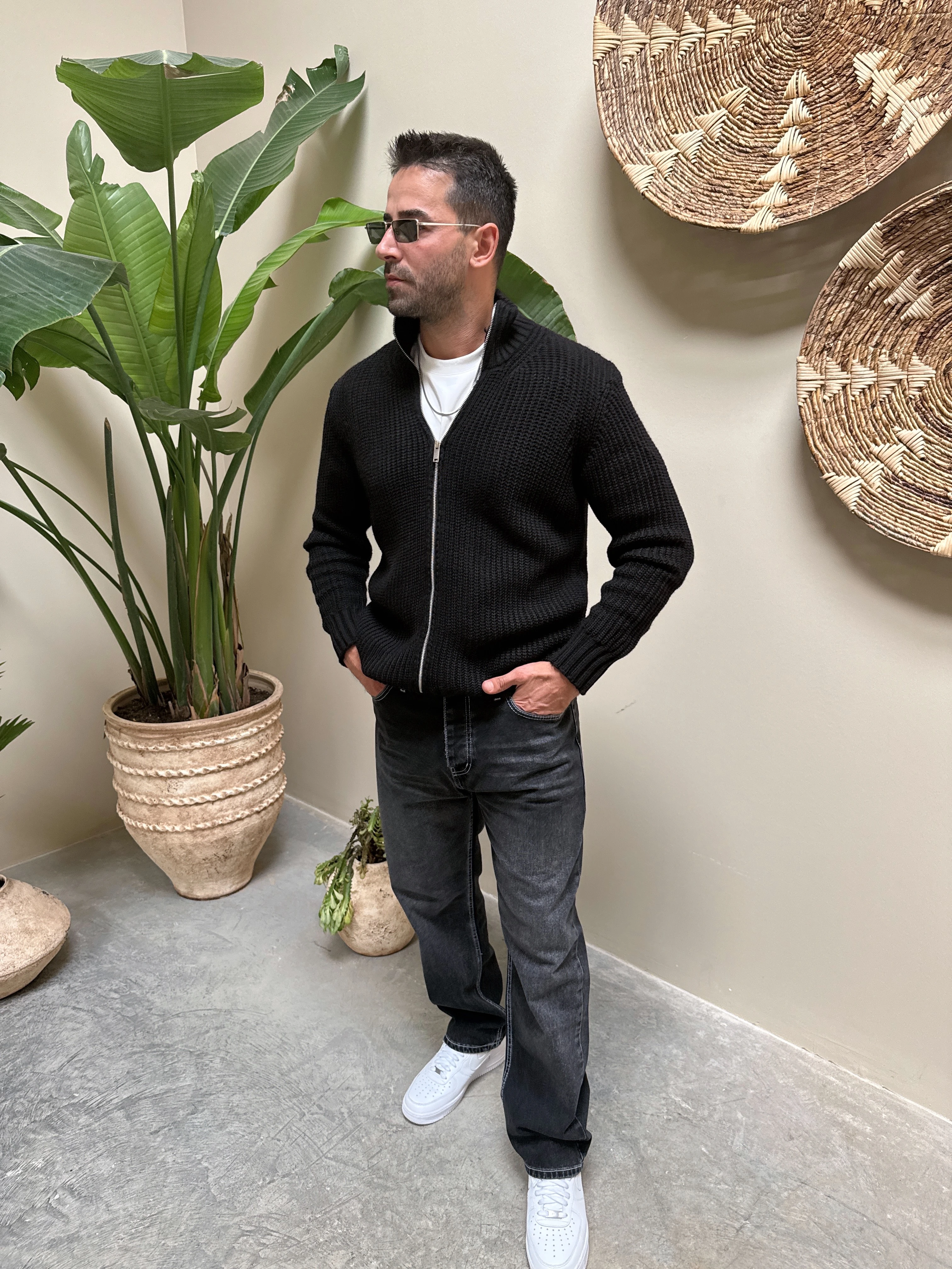 Fermuarlı Örme Hırka