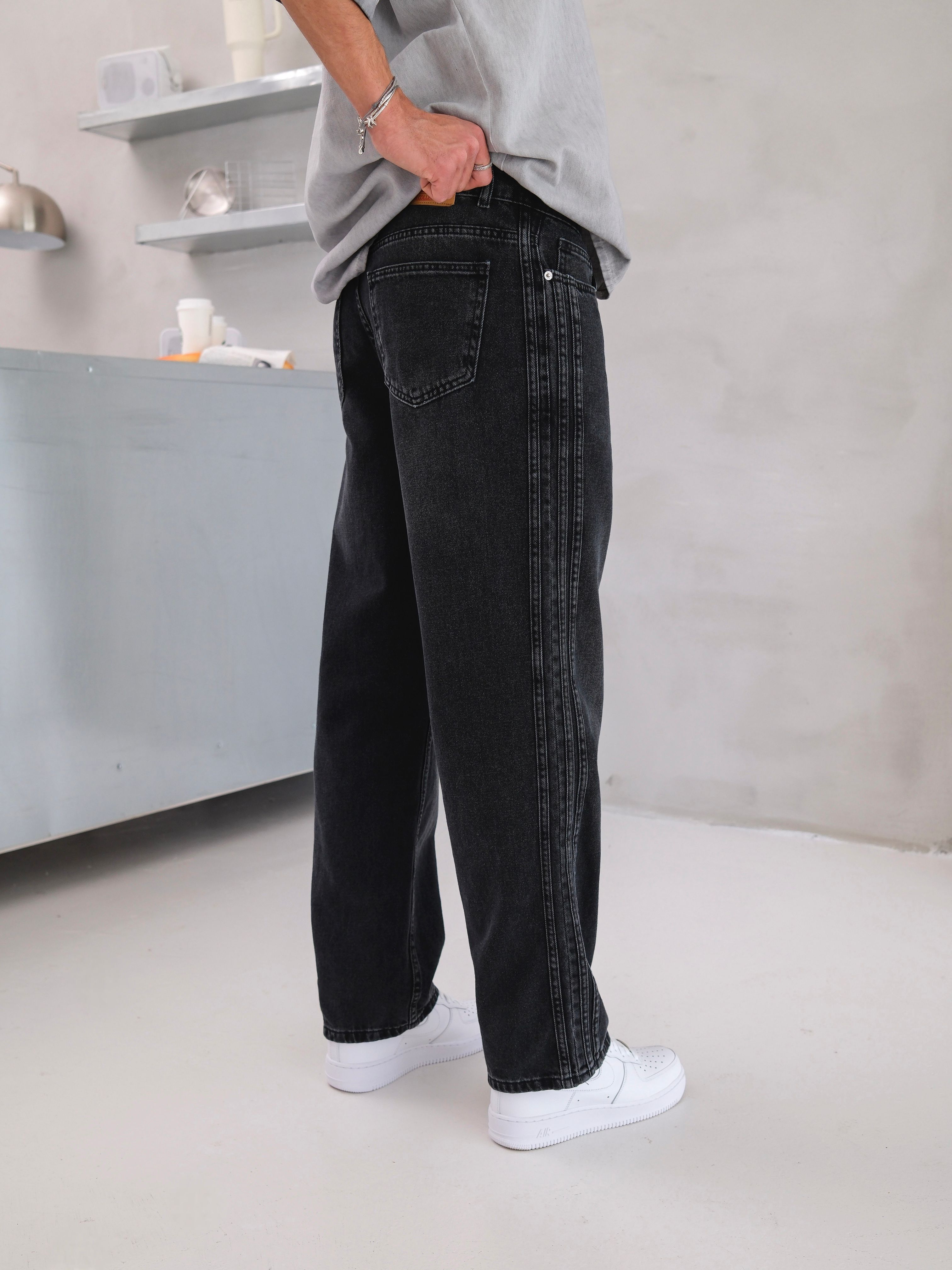 Yanı Şeritli Bağcık Detaylı Baggy Pantolon