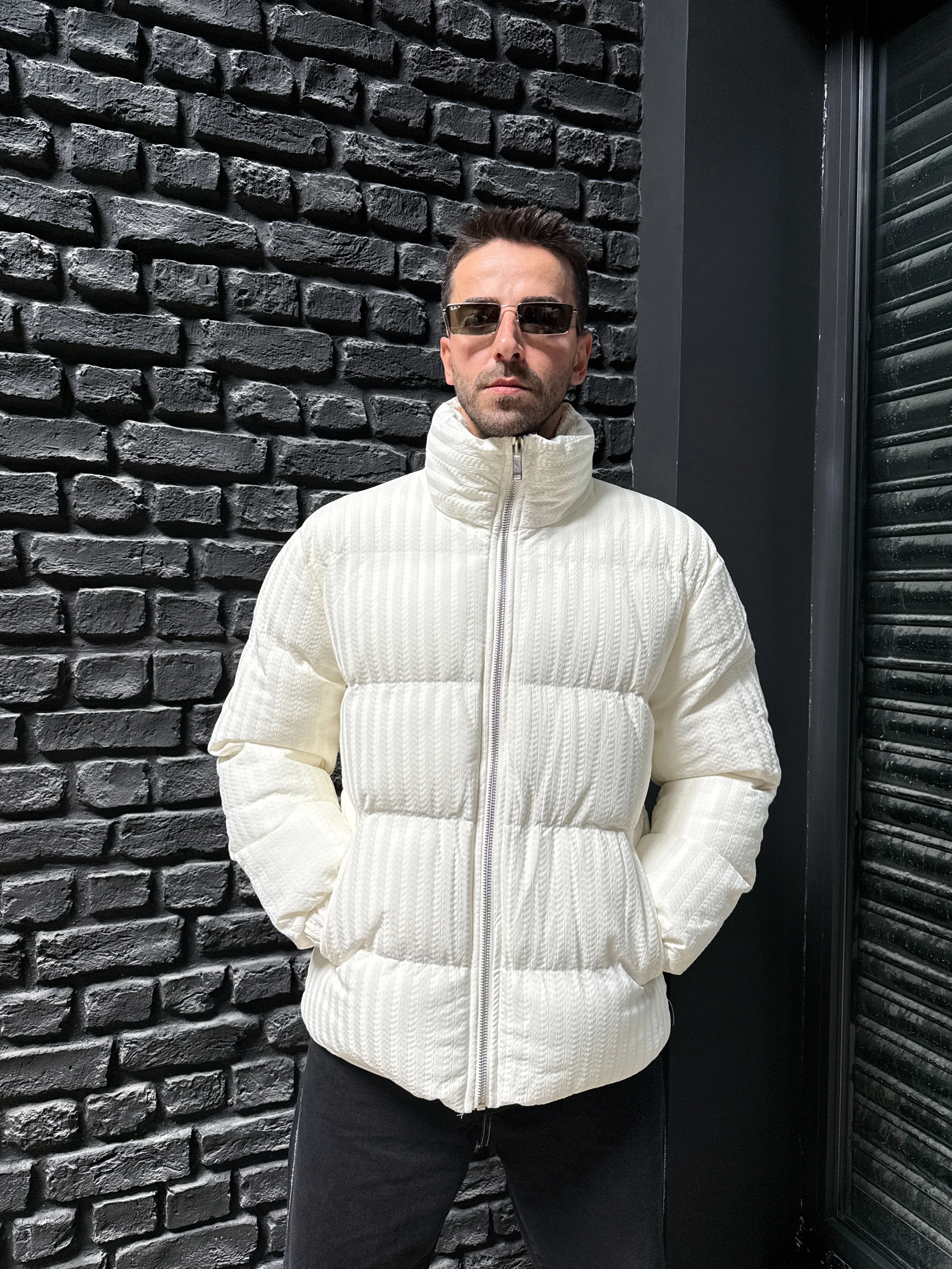 Desenli Şişme Mont