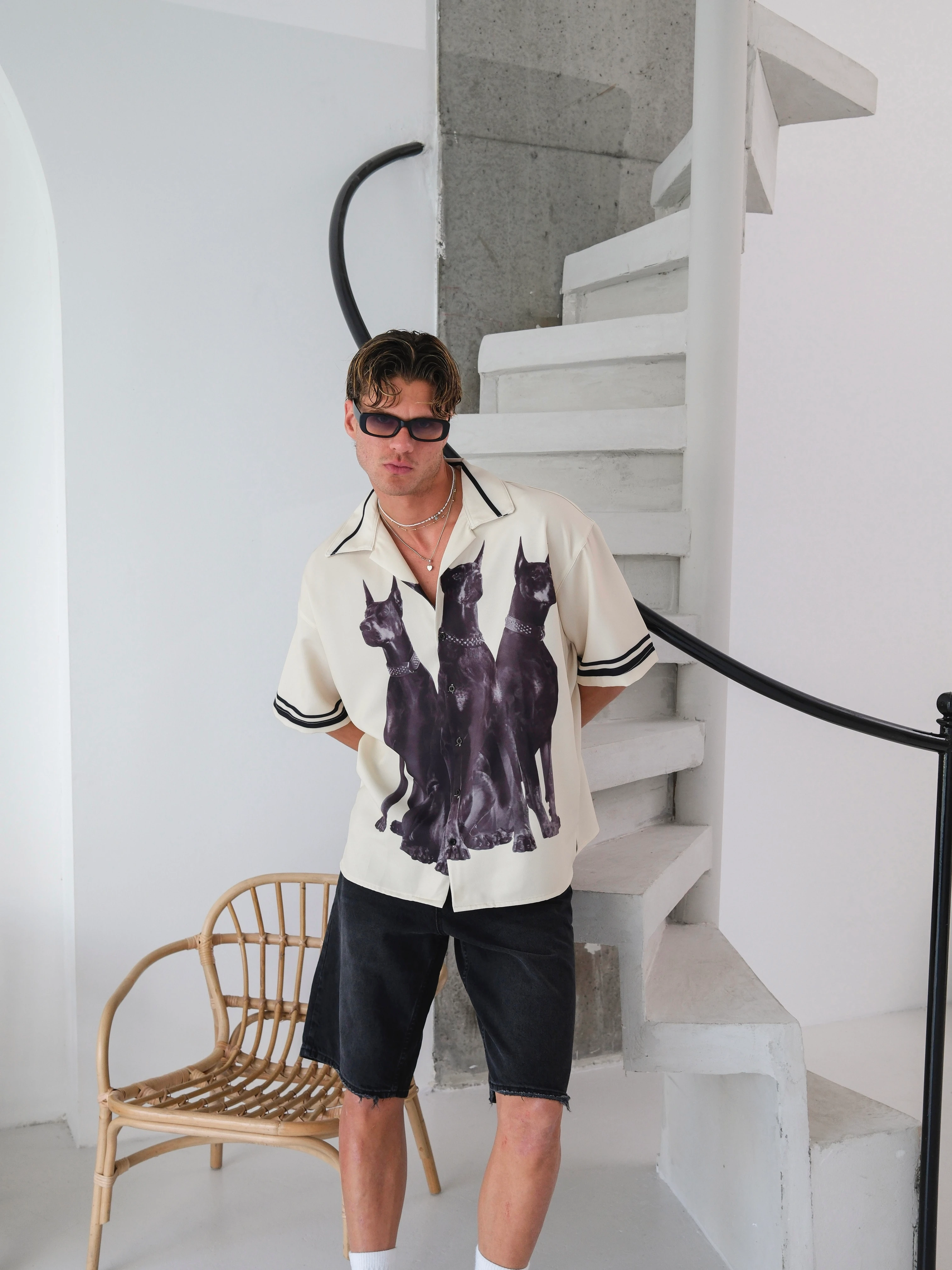 Ön Baskı Detaylı Oversize Gömlek