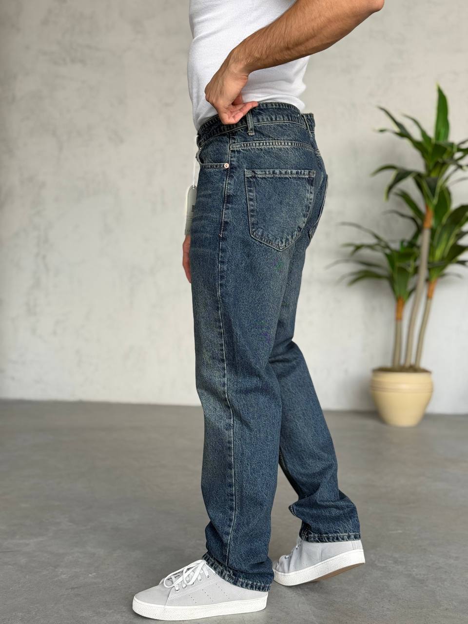 Baggy Fit Yıkamalı Kot Pantolon