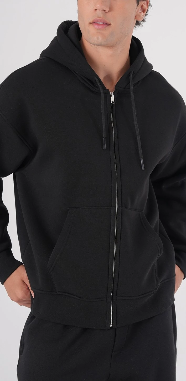 Oversize Üç İplik Fermuarlı Sweatshirt