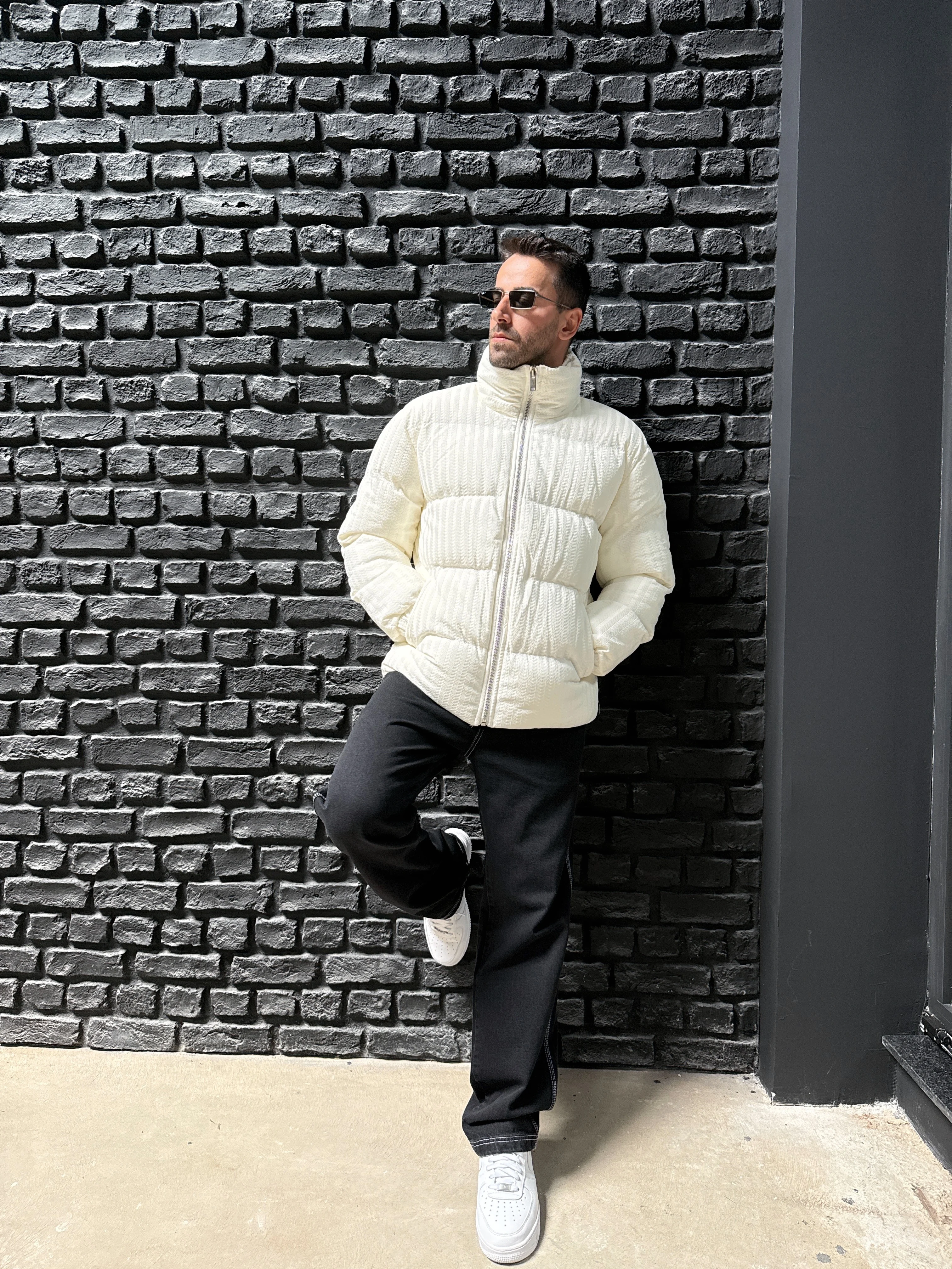 Desenli Şişme Mont