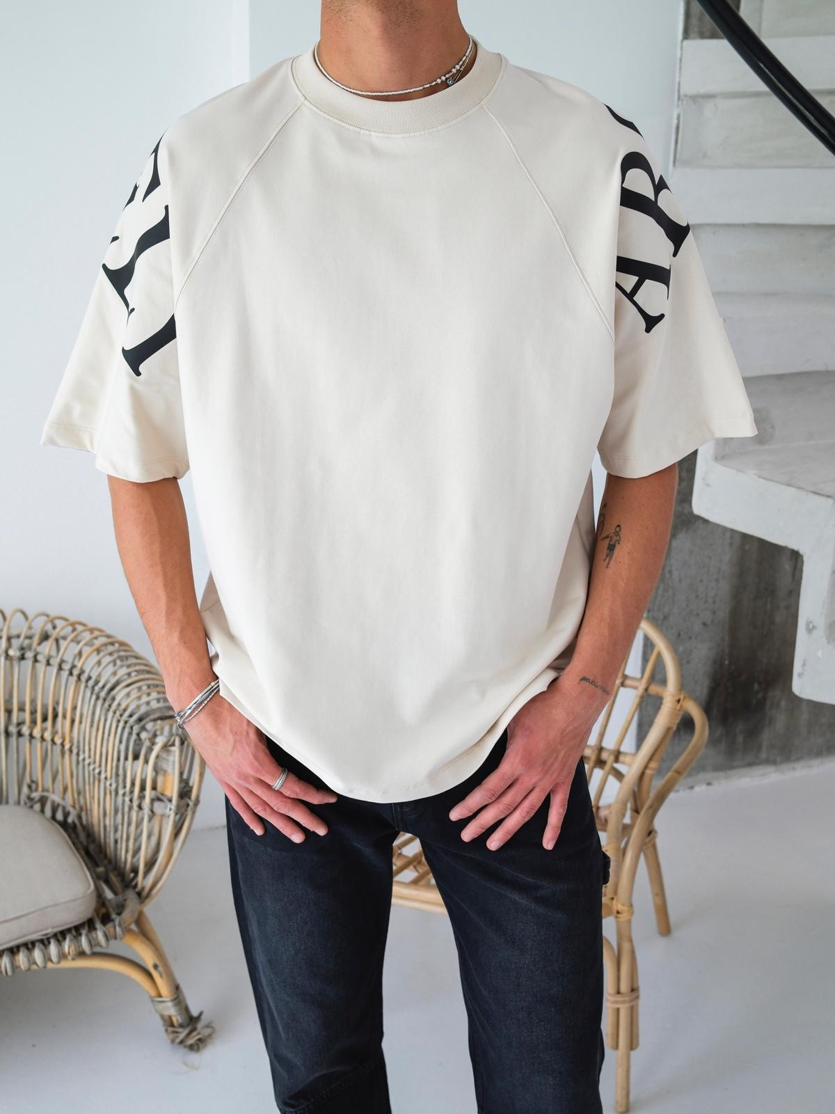 Baskı Detaylı Oversize Tshirt