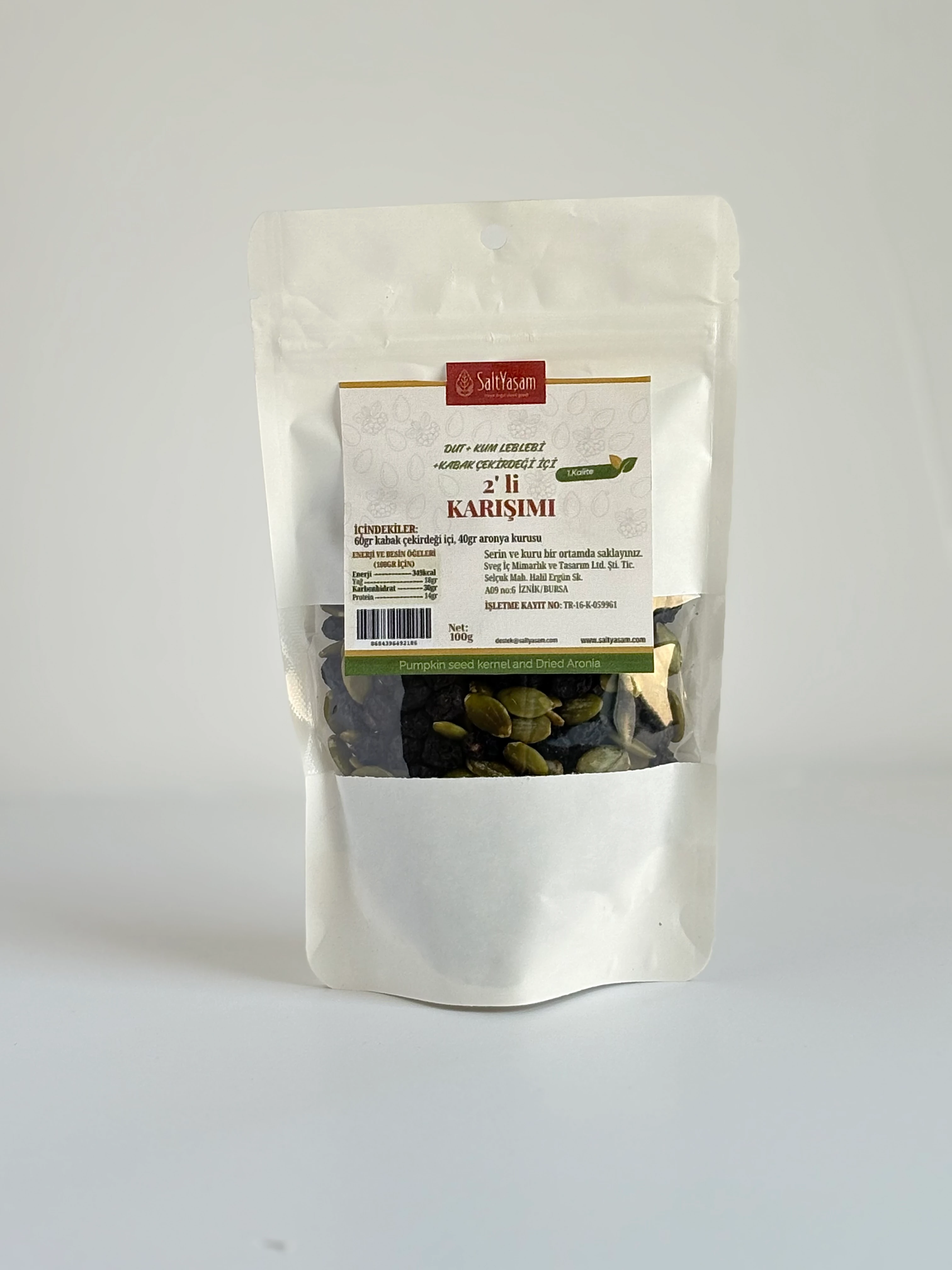 2li Karışım (Aronya Kurusu ve Kabak Çekirdeği İçi) 100gr