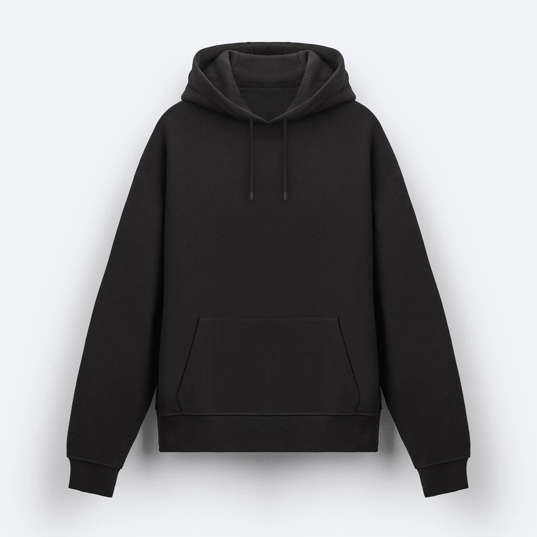 Siyah Basic Unisex Hoodie