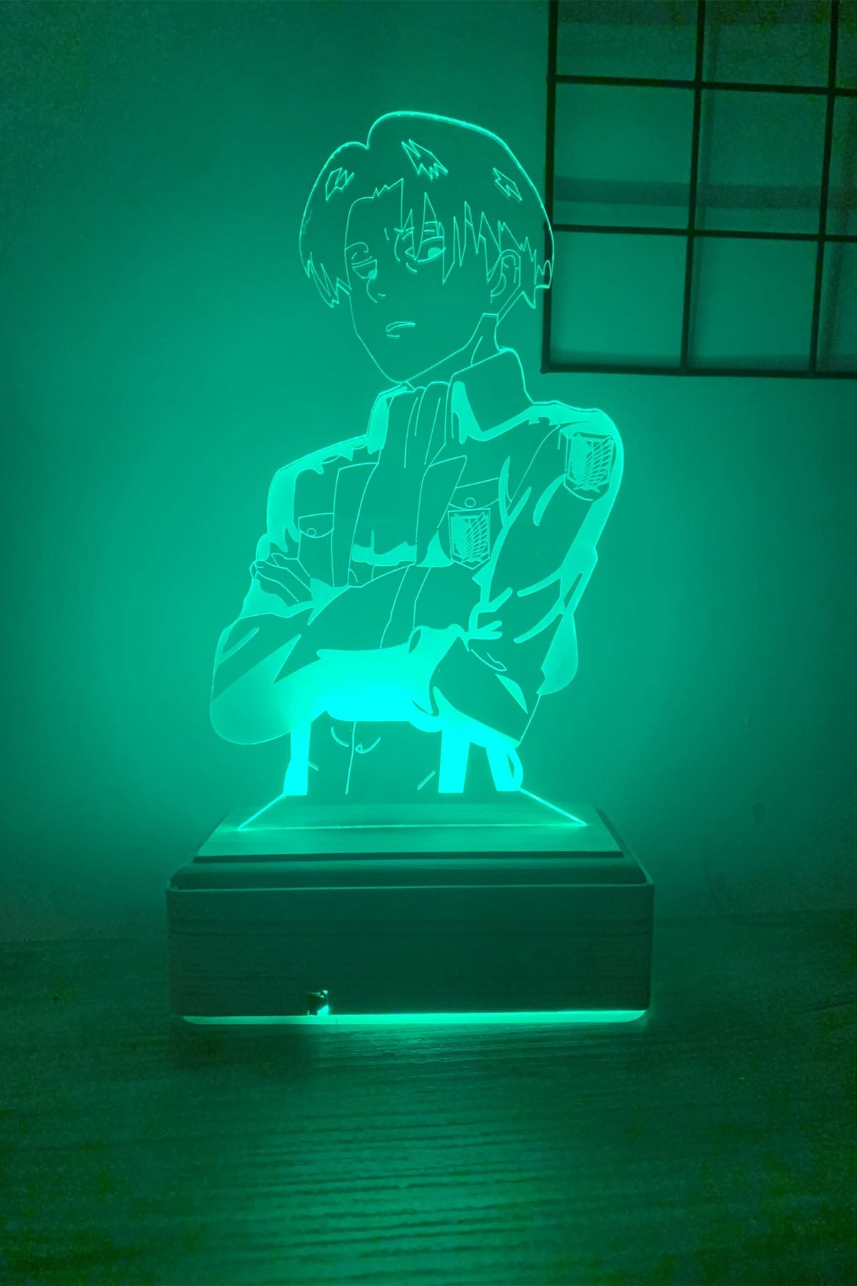 Captain Levi Ackerman Anime 3D 16 Renk Gece Lambası