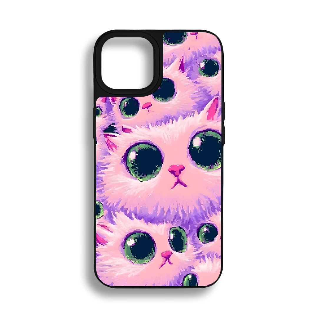 Pixel Cat Tamperli Parlak Telefon Kılıfı