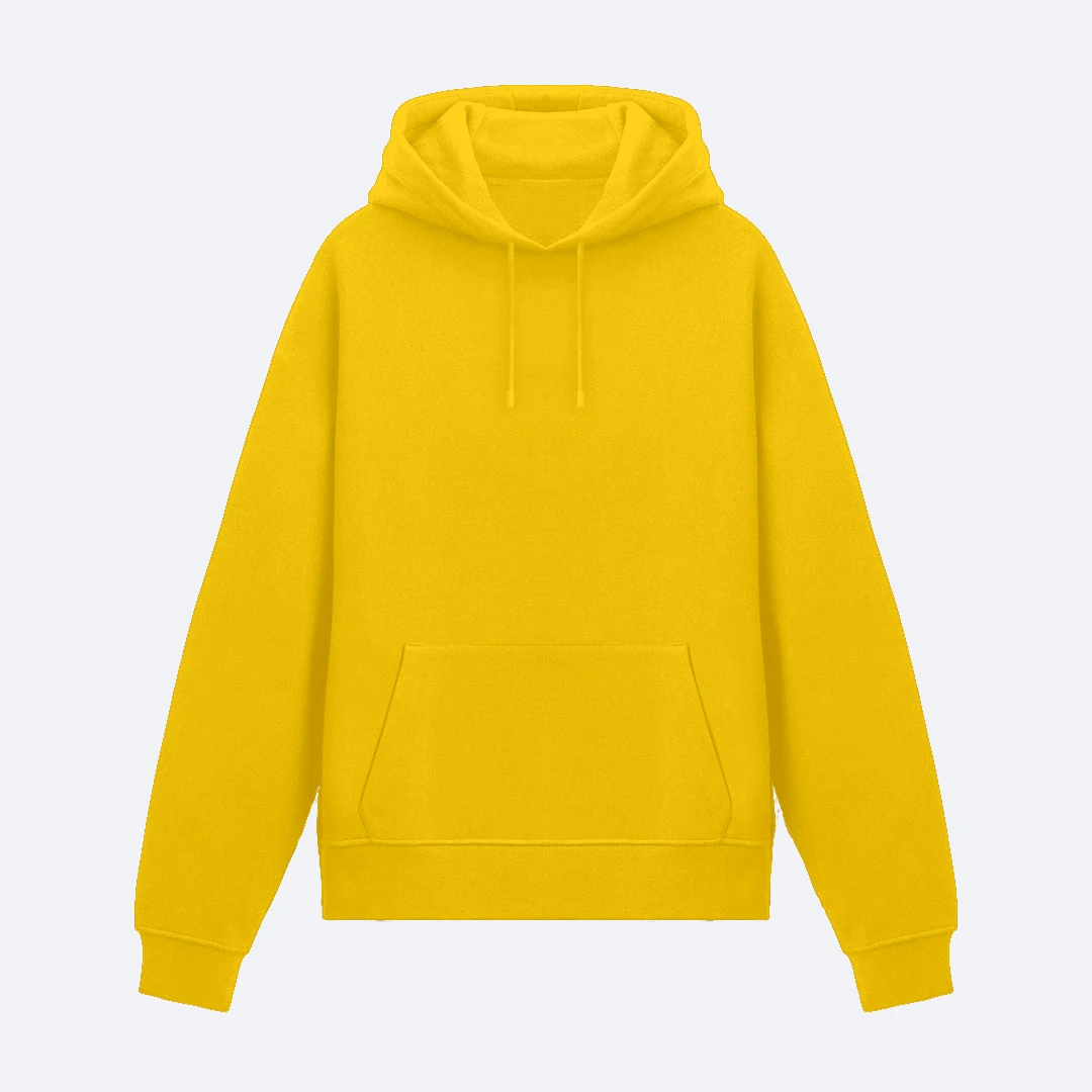 Sarı Basic Unisex Hoodie