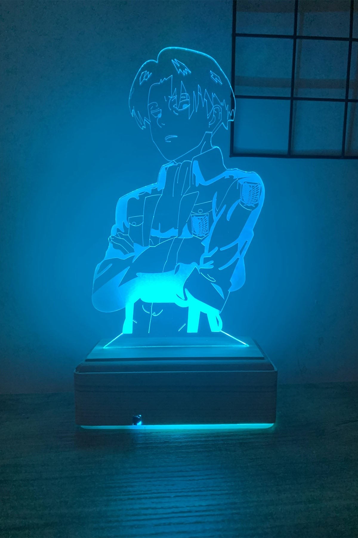 Captain Levi Ackerman Anime 3D 16 Renk Gece Lambası
