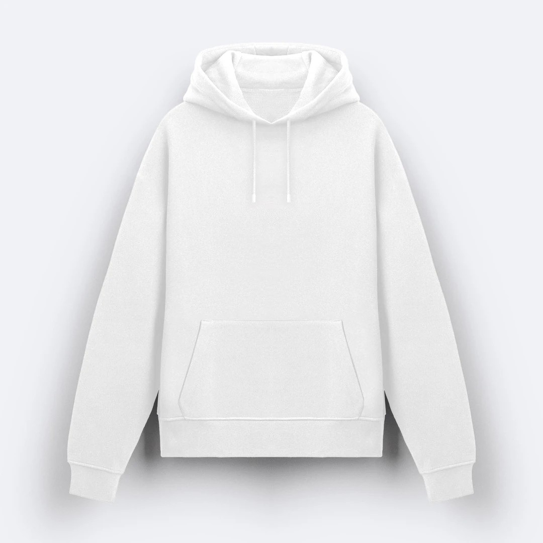 Beyaz Basic Unisex Hoodie