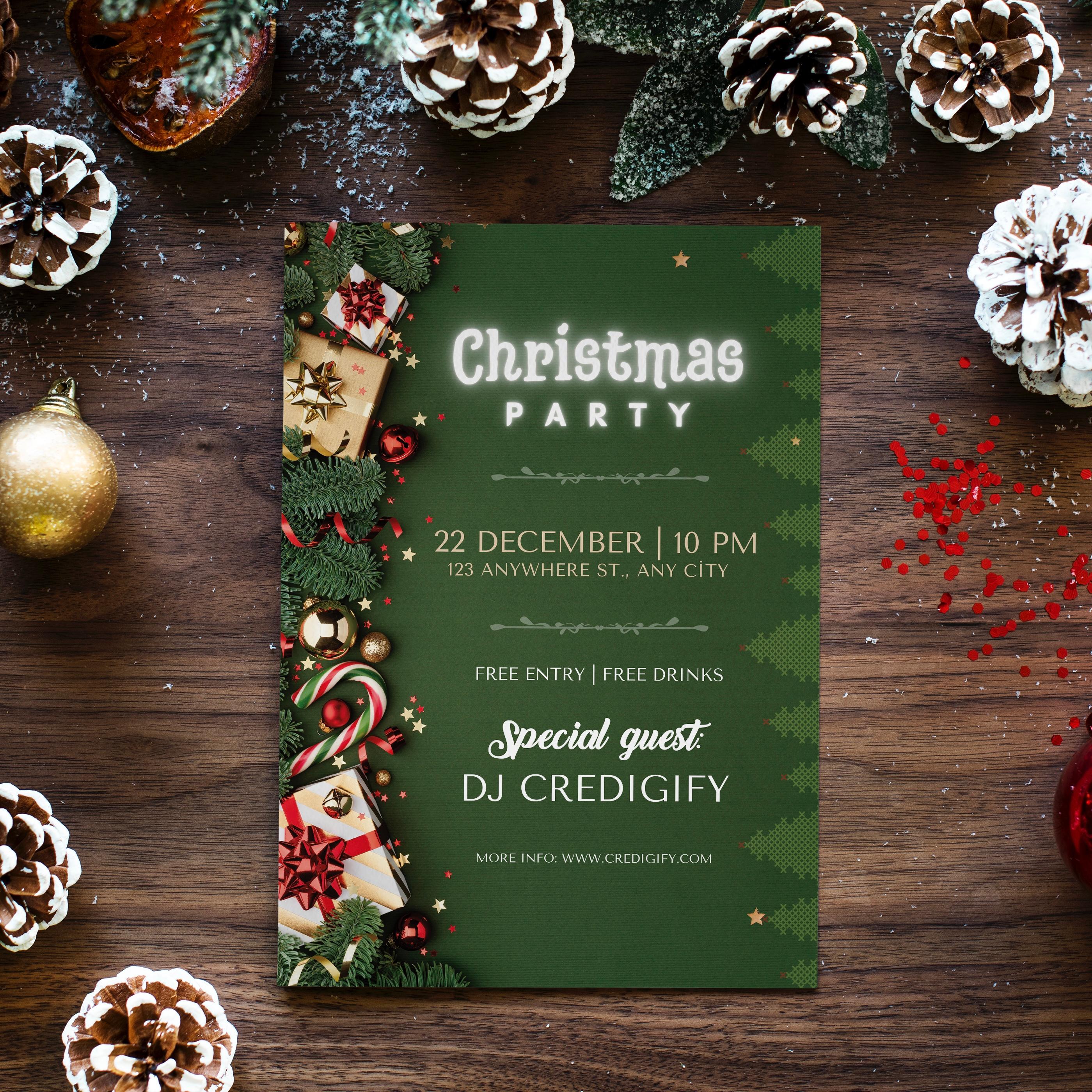 Christmas Party Invitation, Christmas Party Invite, Christmas Party Printable, Holiday Party Invitation, 