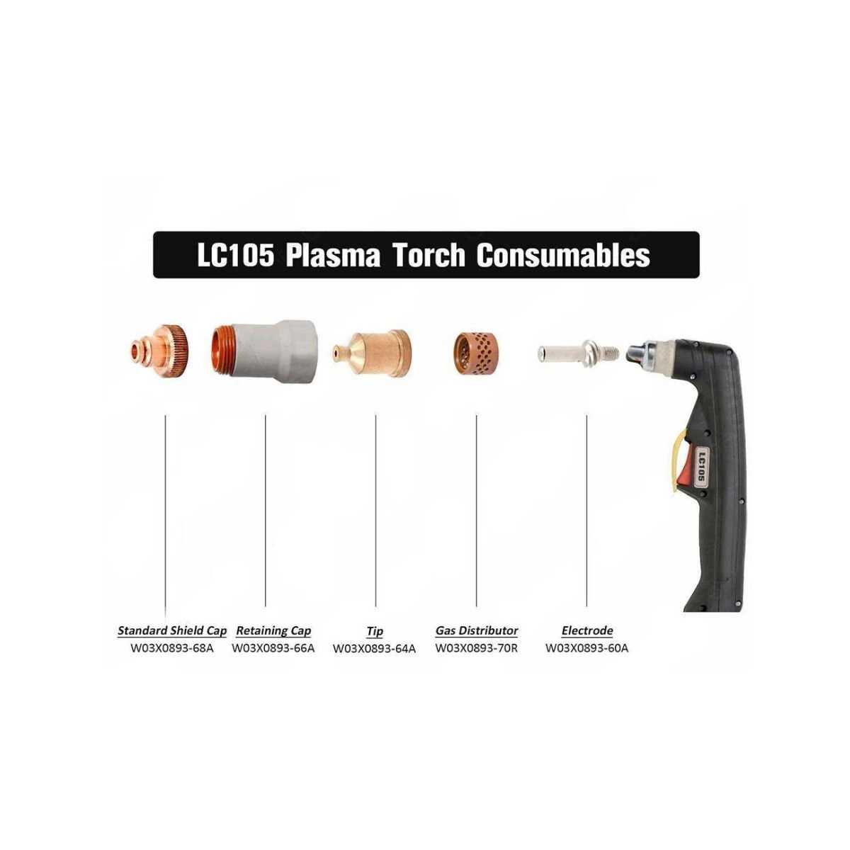 Lincoln Electric Tomahawk 1538 W03X0893-67A LC105 Dış Nozul