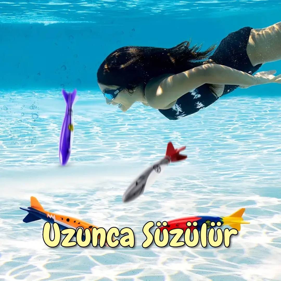 Fırlatmalı Füze Suya Dalış Plaj Oyuncağı - 8 Adet