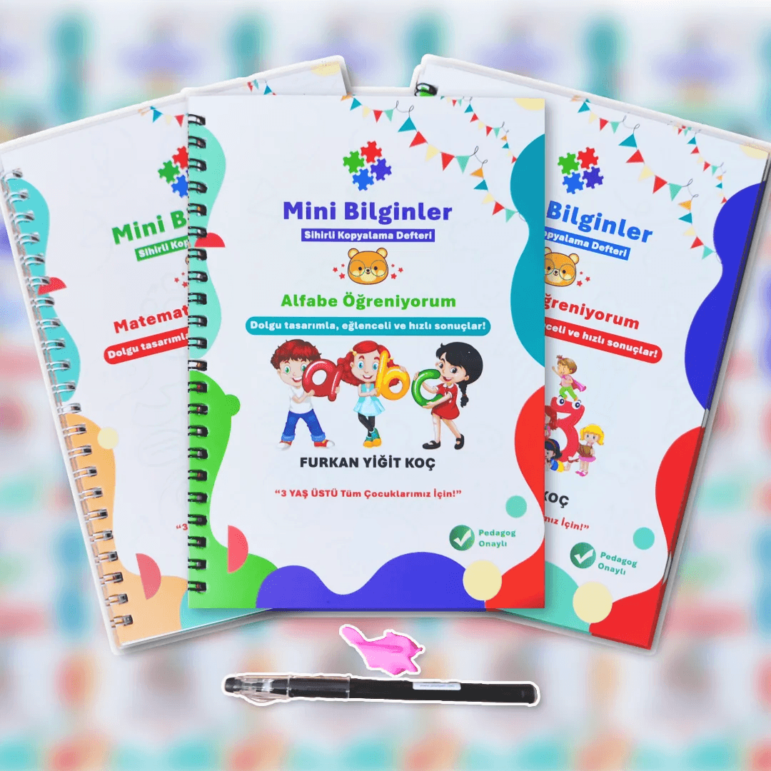 Türkçe Sihirli Dolgulu Defter Seti ve Yaz Sil Kalem