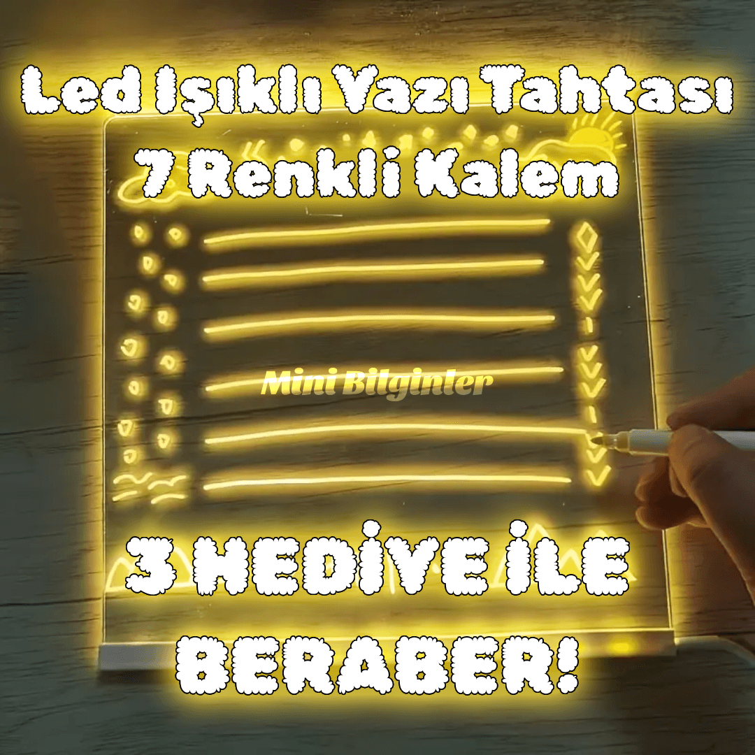 Led Işıklı Yazı Tahtası​ 12 Renkli Kalem