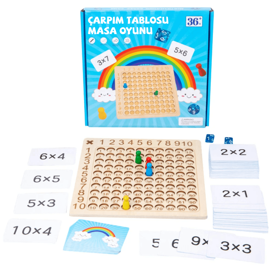 Ahşap Matematik Çarpım Tablosu Oyunu
