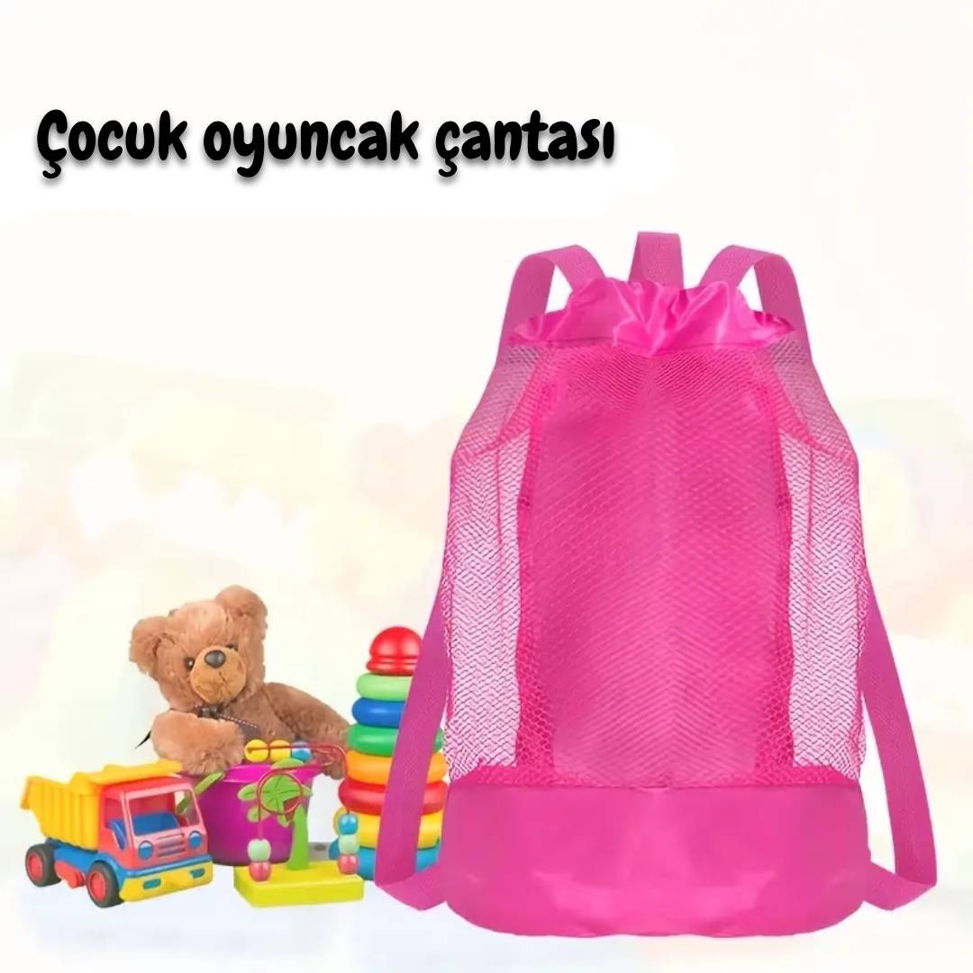 Büyük Ayarlanabilir Askılı Oyuncak File Plaj Çantası