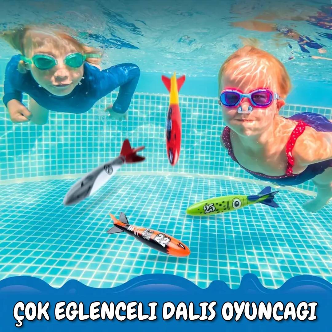 Fırlatmalı Füze Suya Dalış Plaj Oyuncağı - 8 Adet