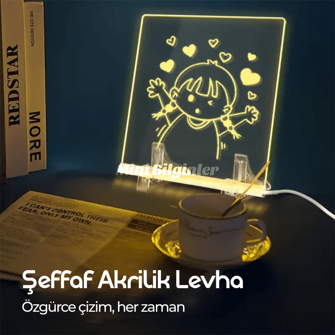 Led Işıklı Yazı Tahtası​ 12 Renkli Kalem