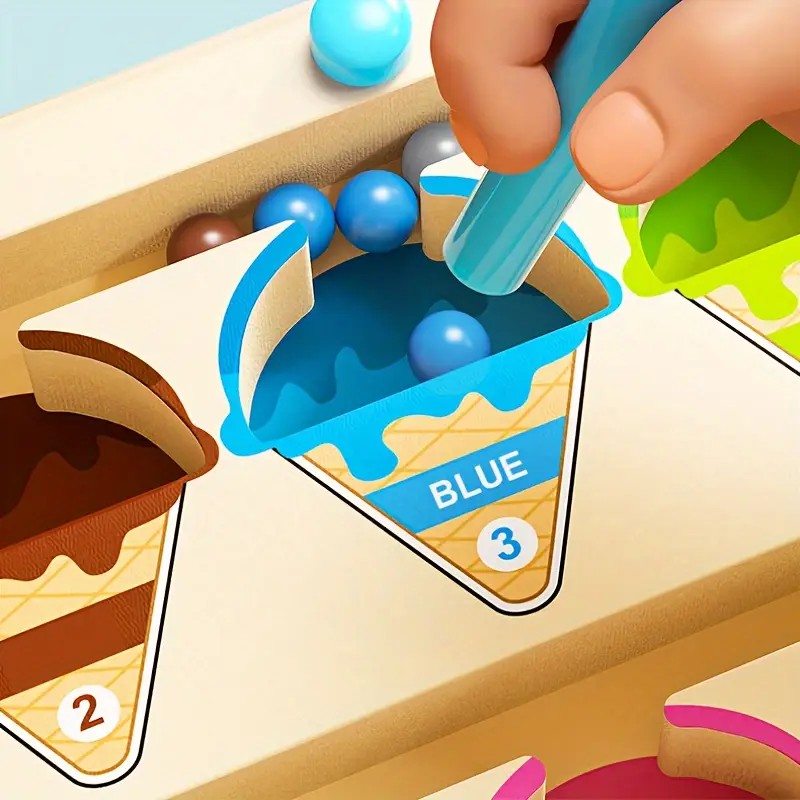 Manyetik Ahşap Labirent Oyuncak – Renk ve Sayı Sınıflandırma Eğitici Set