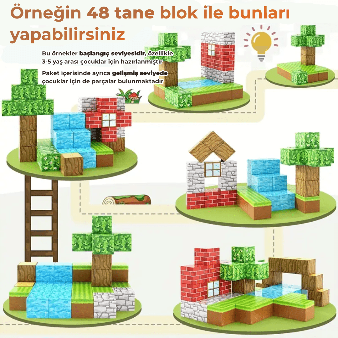 Manyetik Yapı Blokları 3D Puzzle Oyuncak