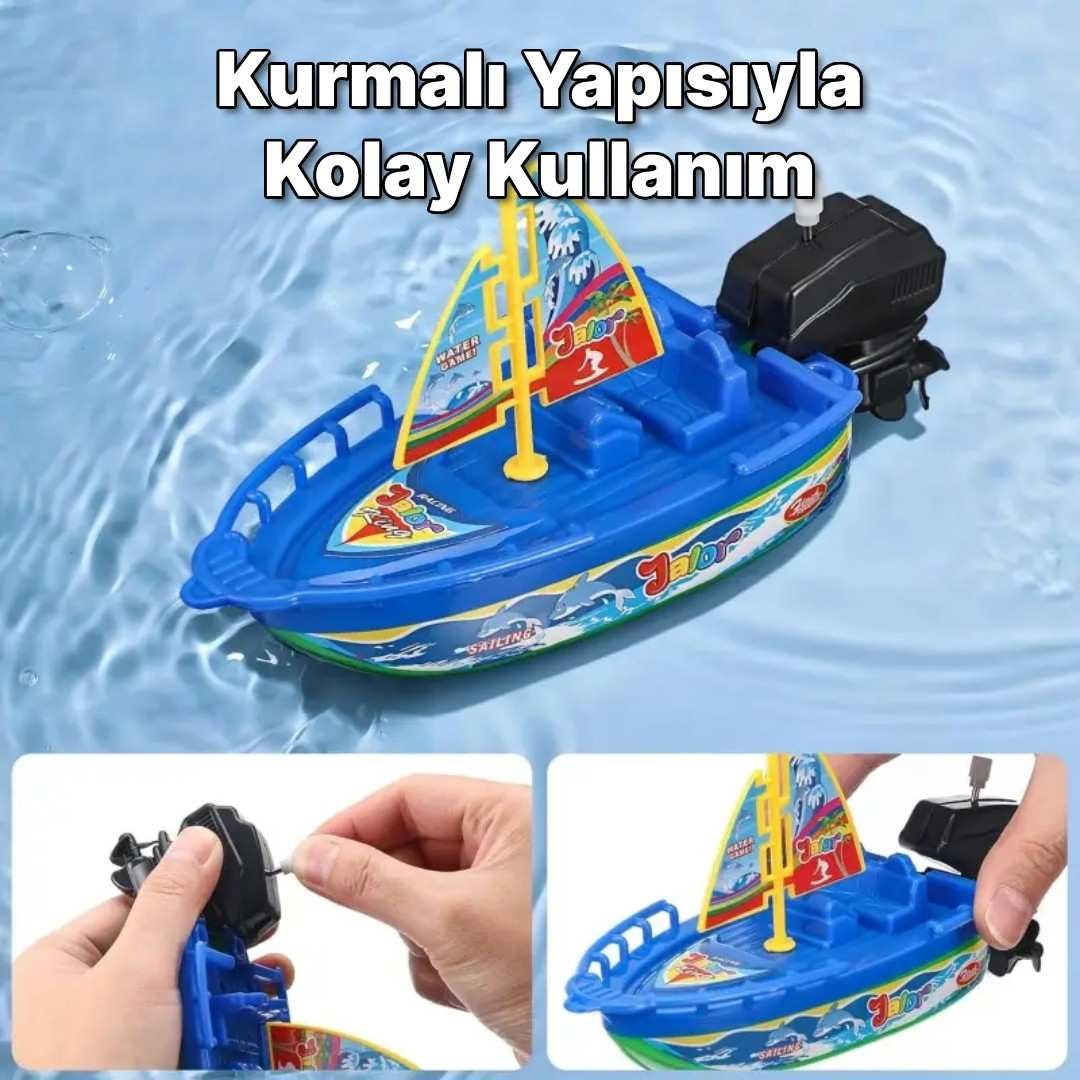 Kurmalı Sürat Teknesi Plaj Oyuncağı - 3 Adet