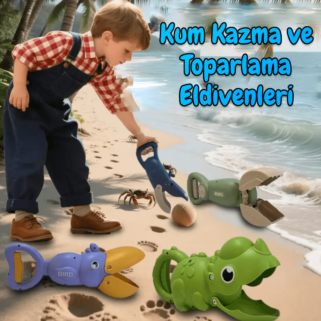 Kum Toplayıcı ve Kum Sıkıştırıcı Dinazor Plaj Oyuncağı