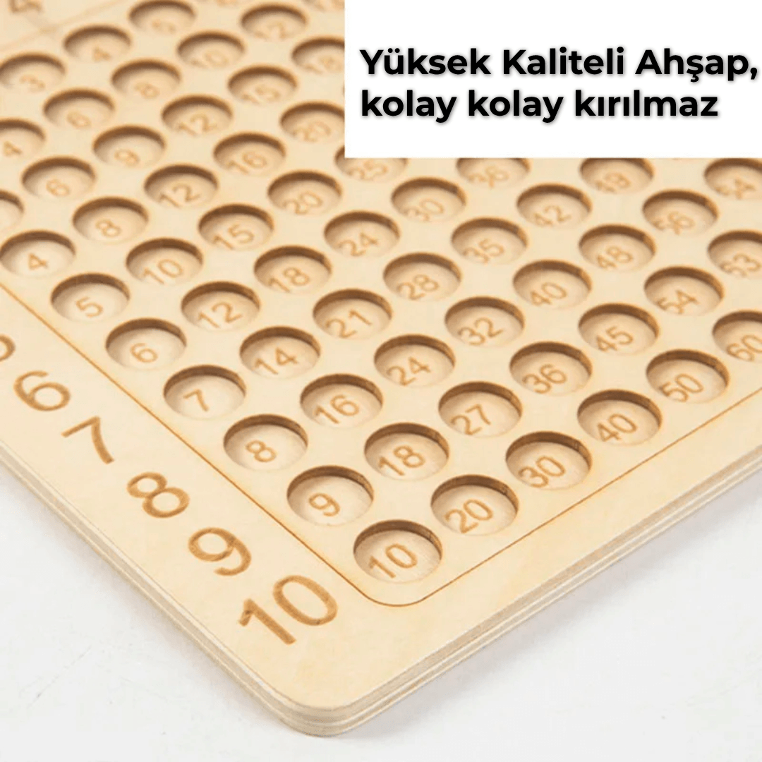 Ahşap Matematik Çarpım Tablosu Oyunu