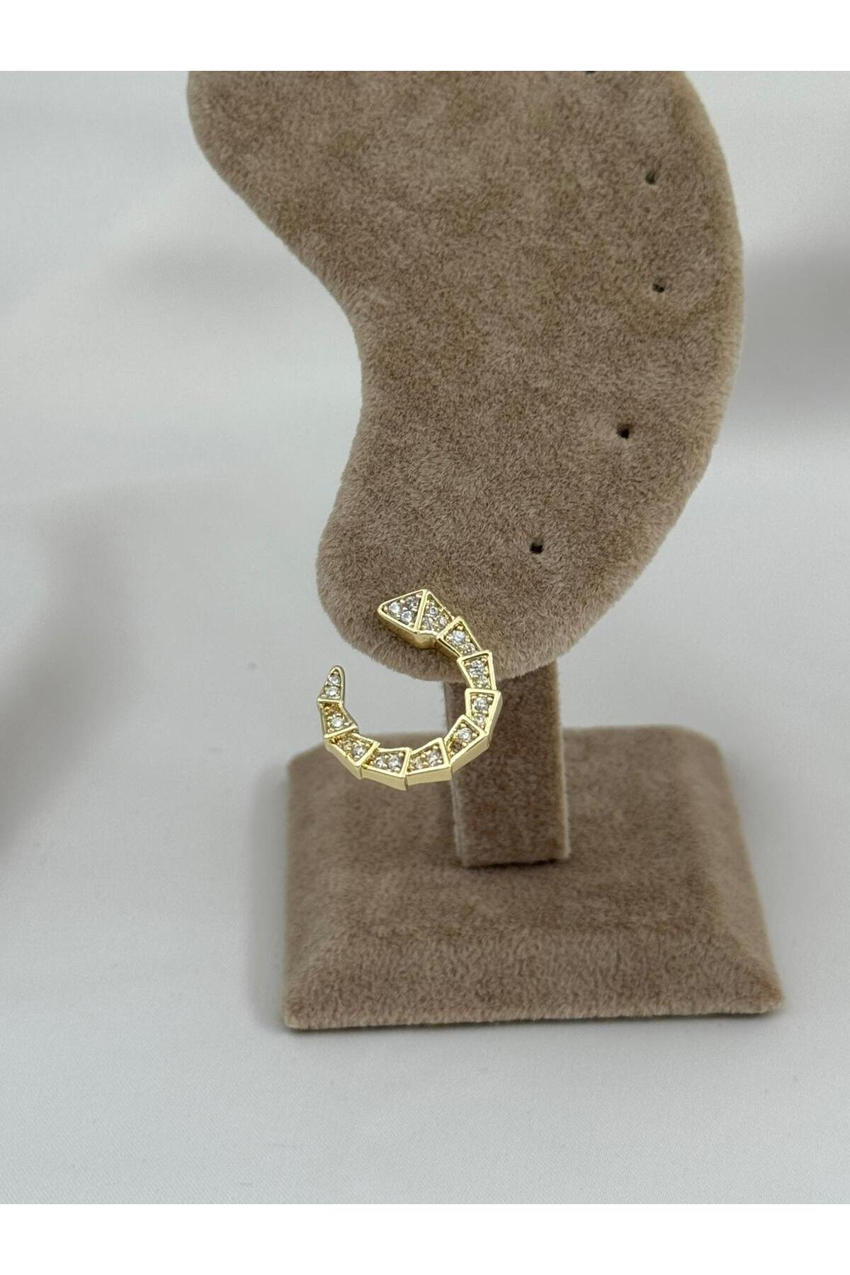 VIP Snake Shape Gold Color Zircon Stone Earrings