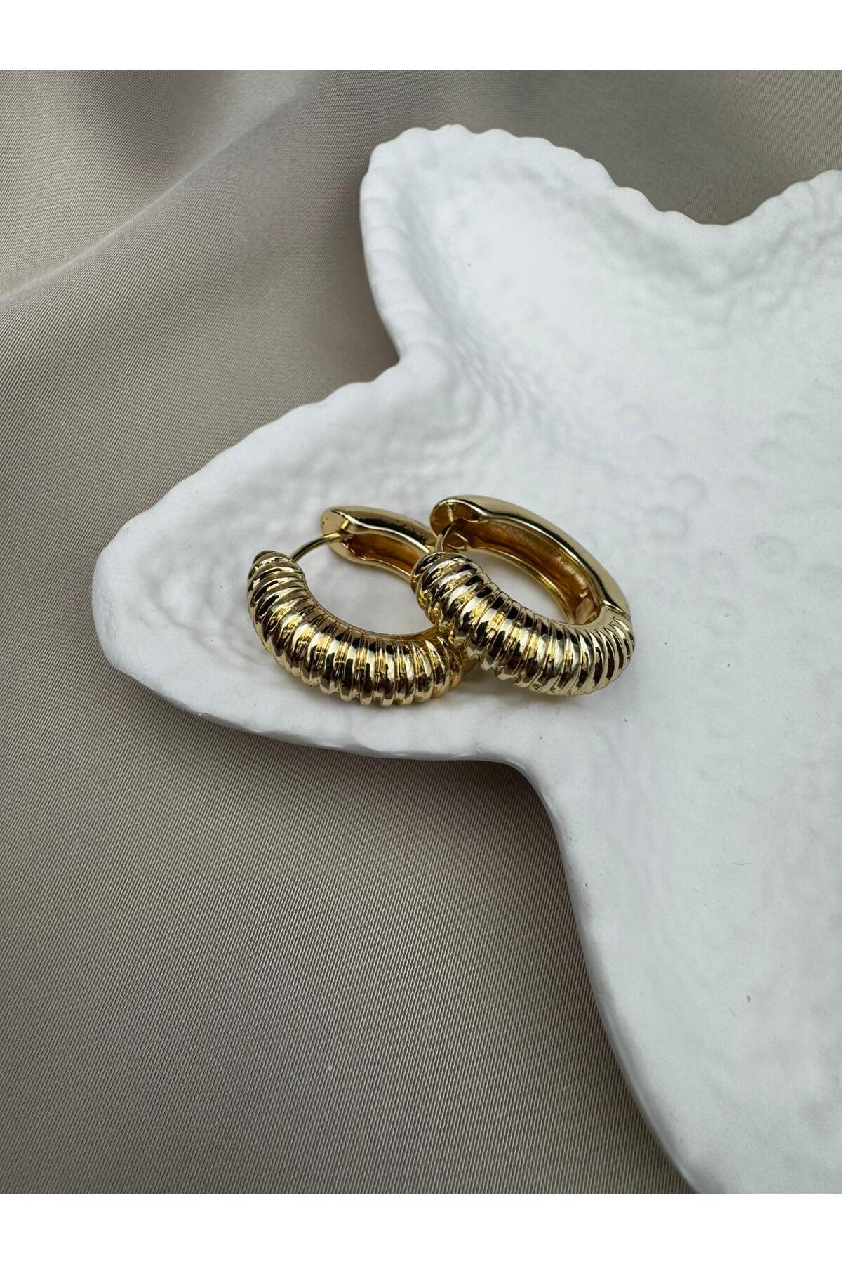 Altın Kaplama VİP Halka Küpe