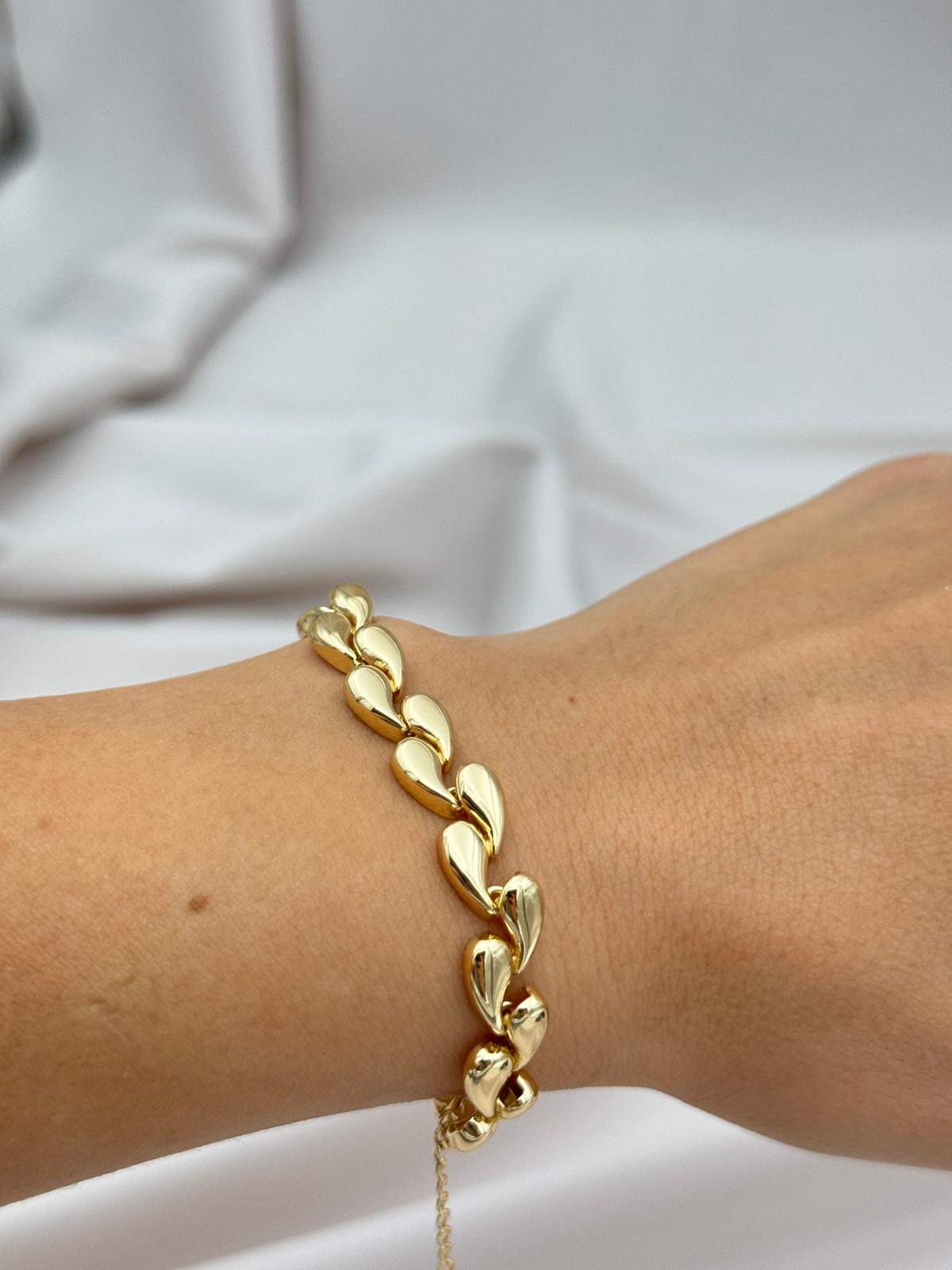 Damla Form Gold Renk 17+3 cm Ayarlanabilir Zincir Bileklik