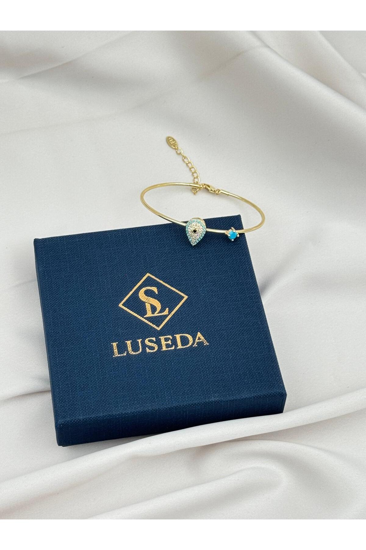 VIP Damla Nazar ve Mavi Taş Detaylı Ayarlanabilir Bileklik