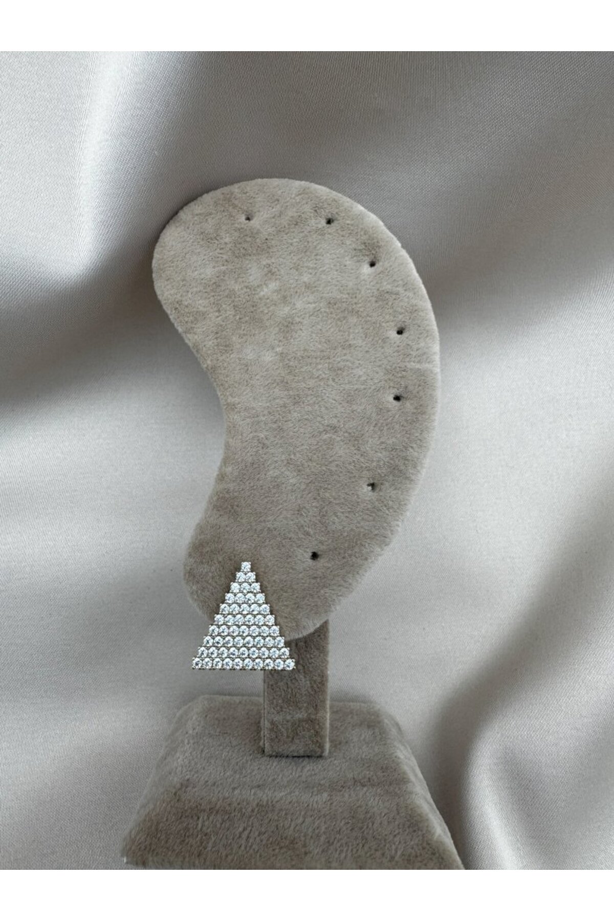 Ohrringe aus anlaufbeständigem Stahl mit dreieckigem Steindesign für Damen